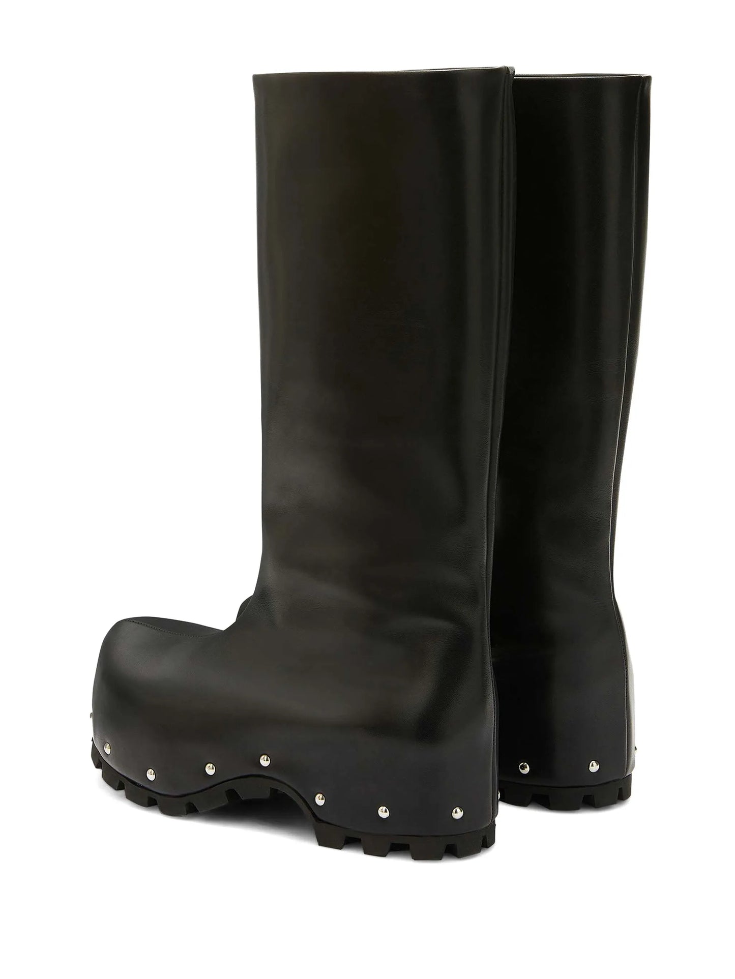 studded leather knee-high boots