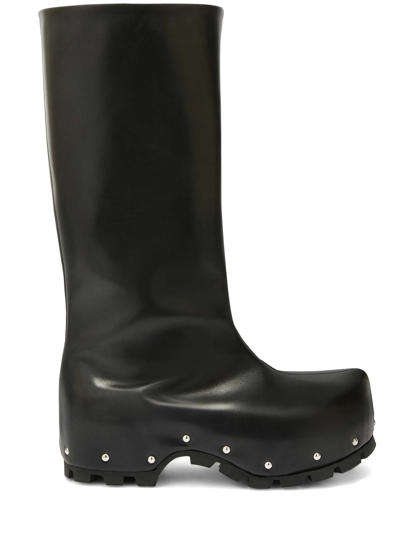 studded leather knee-high boots