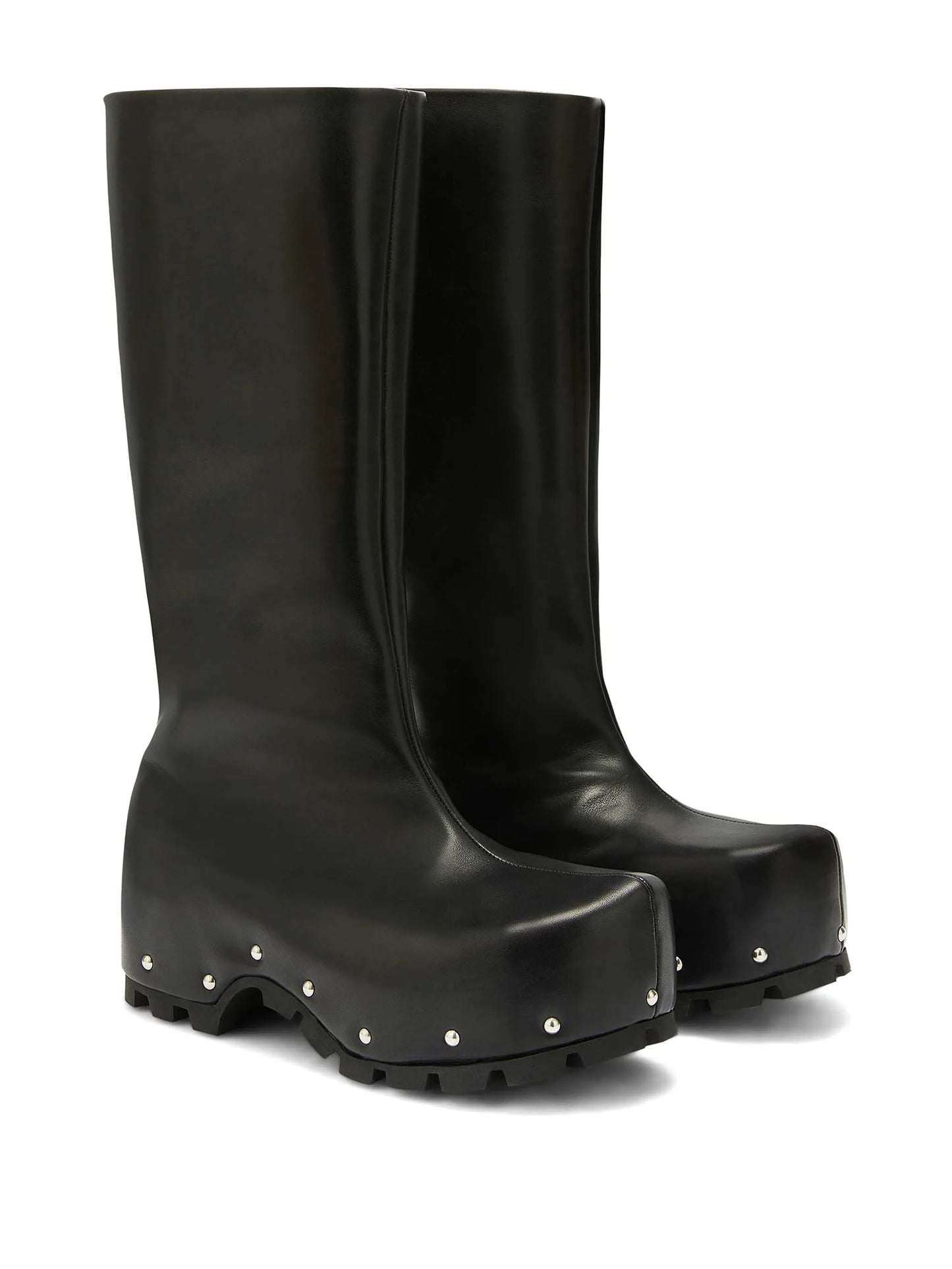 studded leather knee-high boots