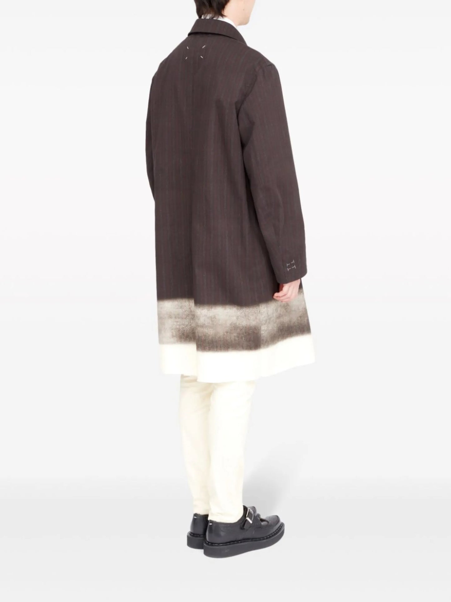 trompe l'oeil-print cotton coat