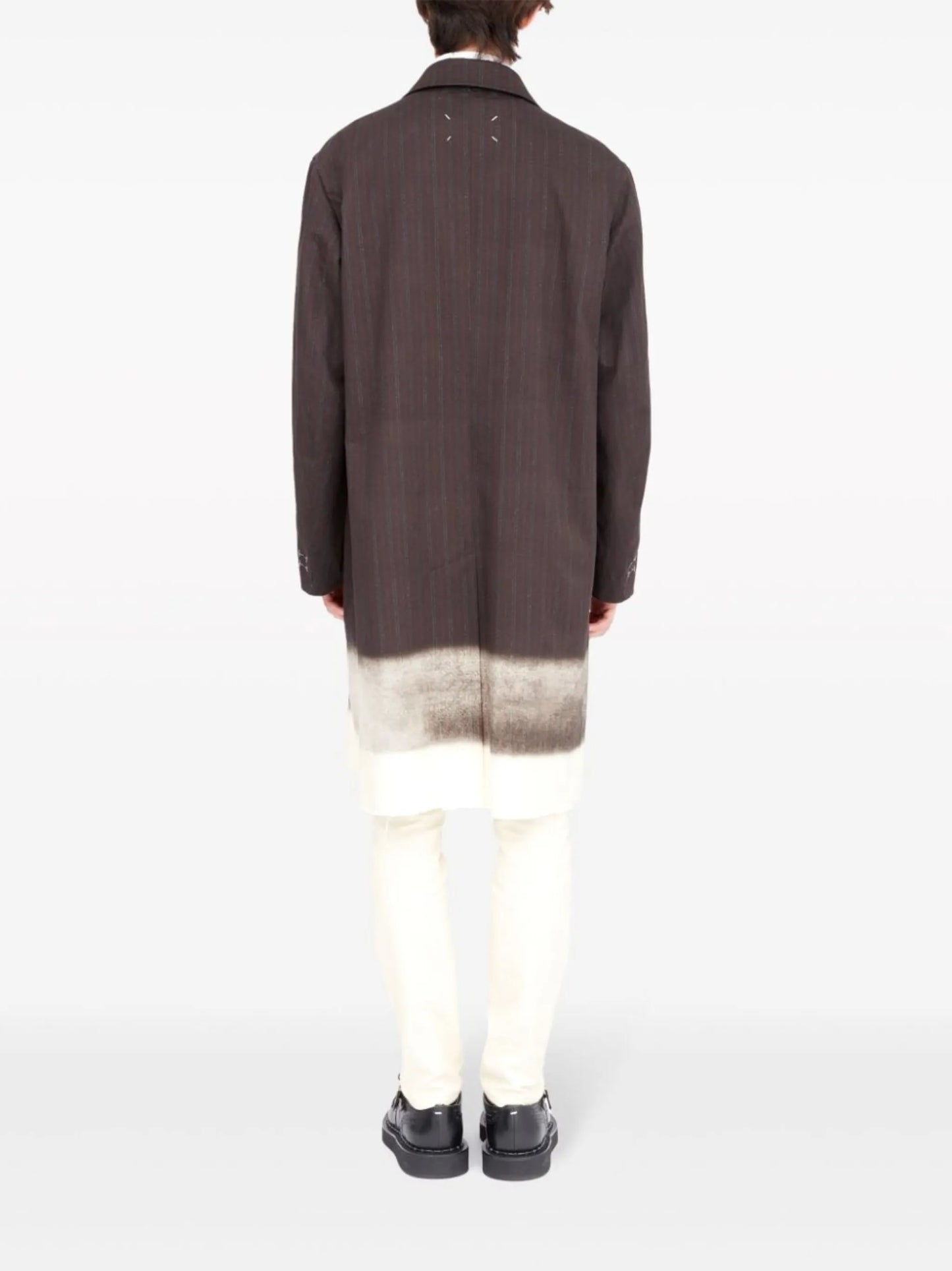 trompe l'oeil-print cotton coat