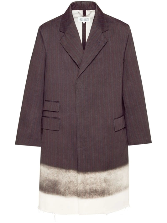 trompe l'oeil-print cotton coat