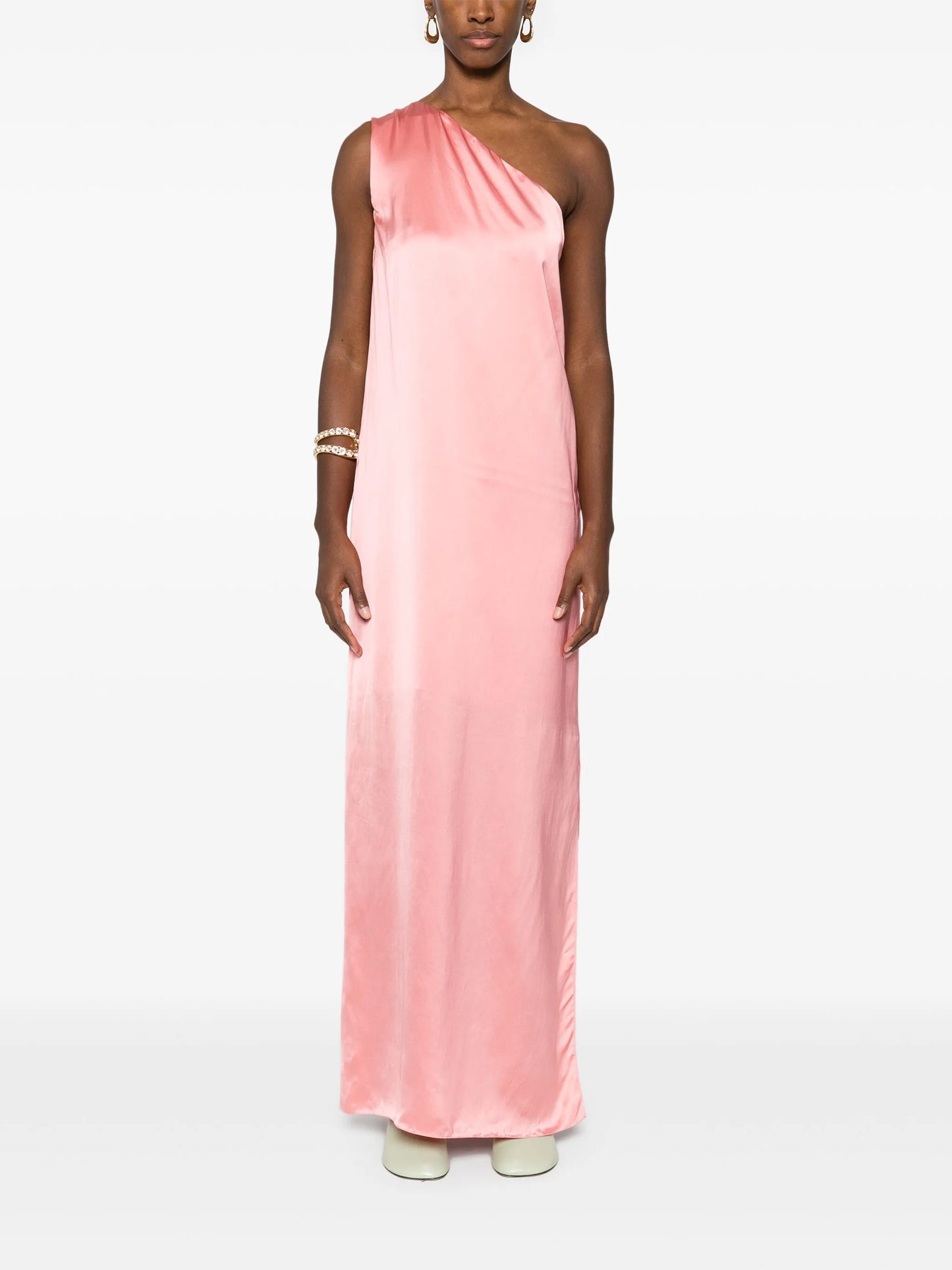 ribbon satin maxi dress