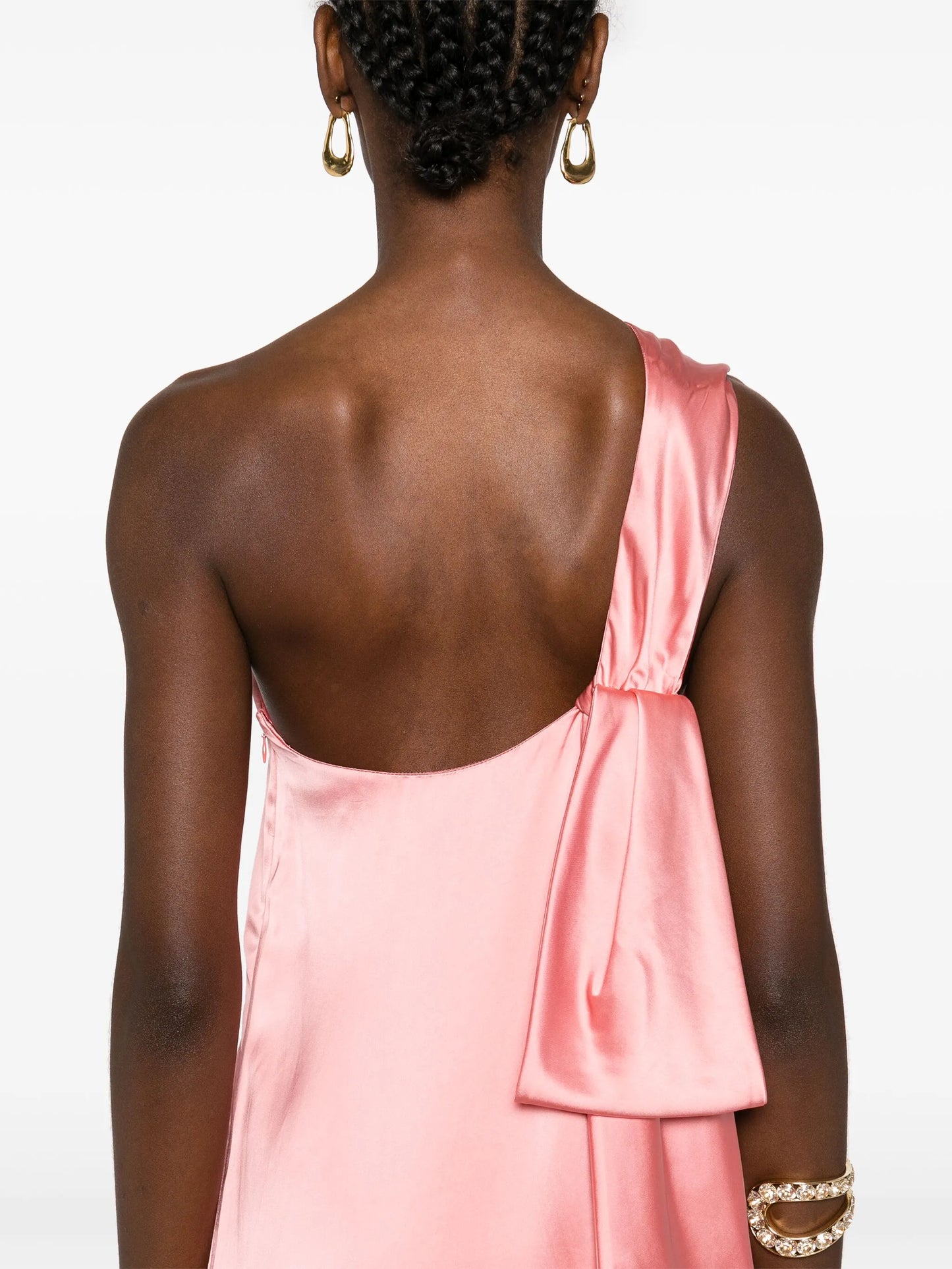 ribbon satin maxi dress