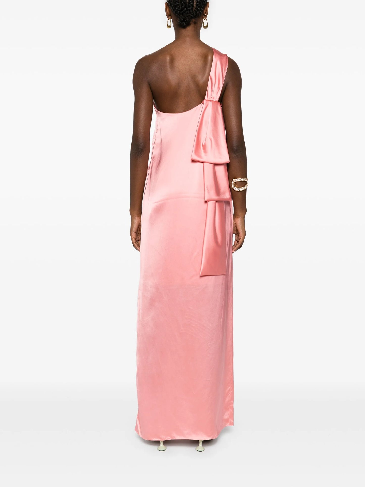 ribbon satin maxi dress