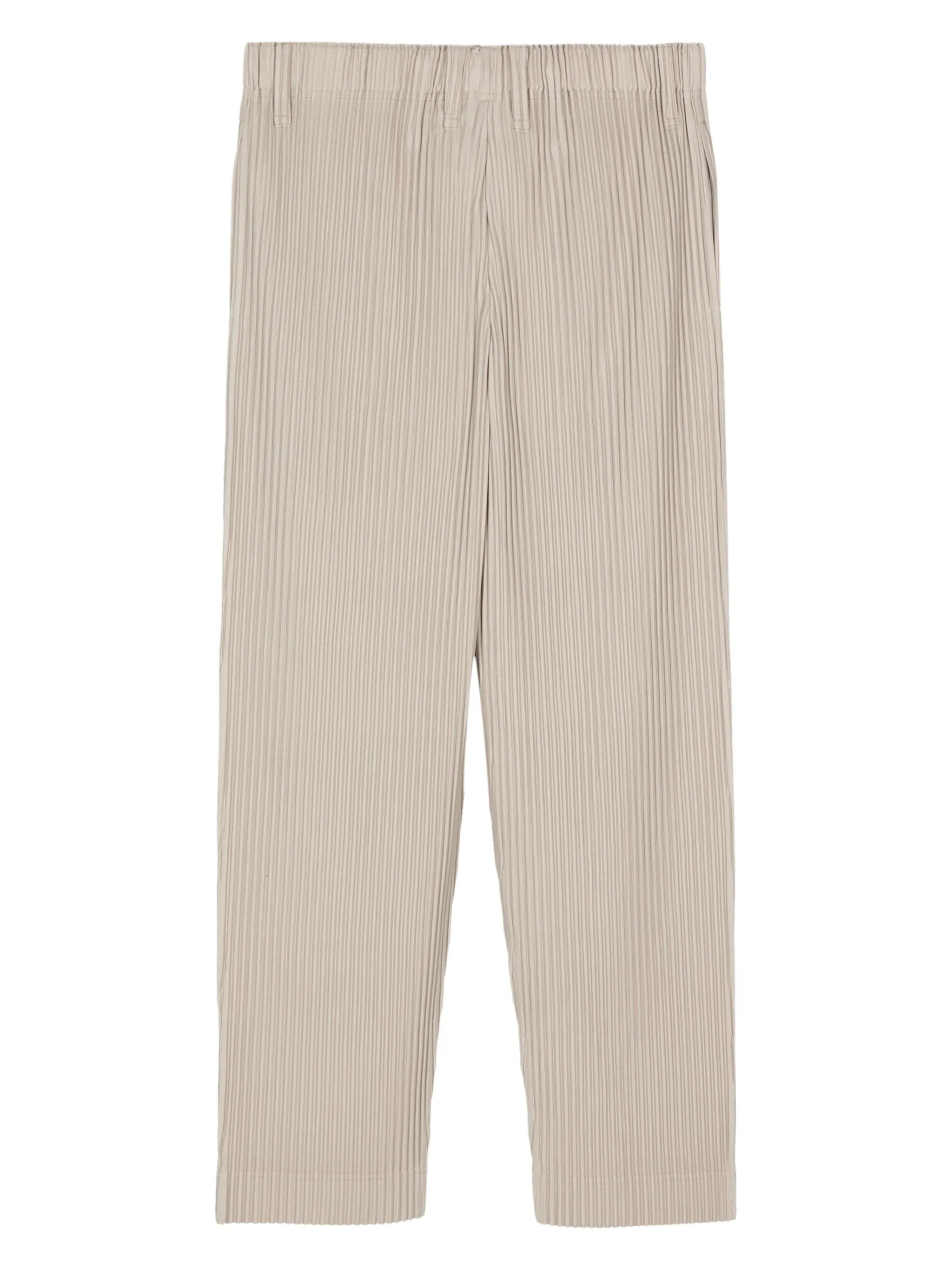 tapered-leg plissé trousers