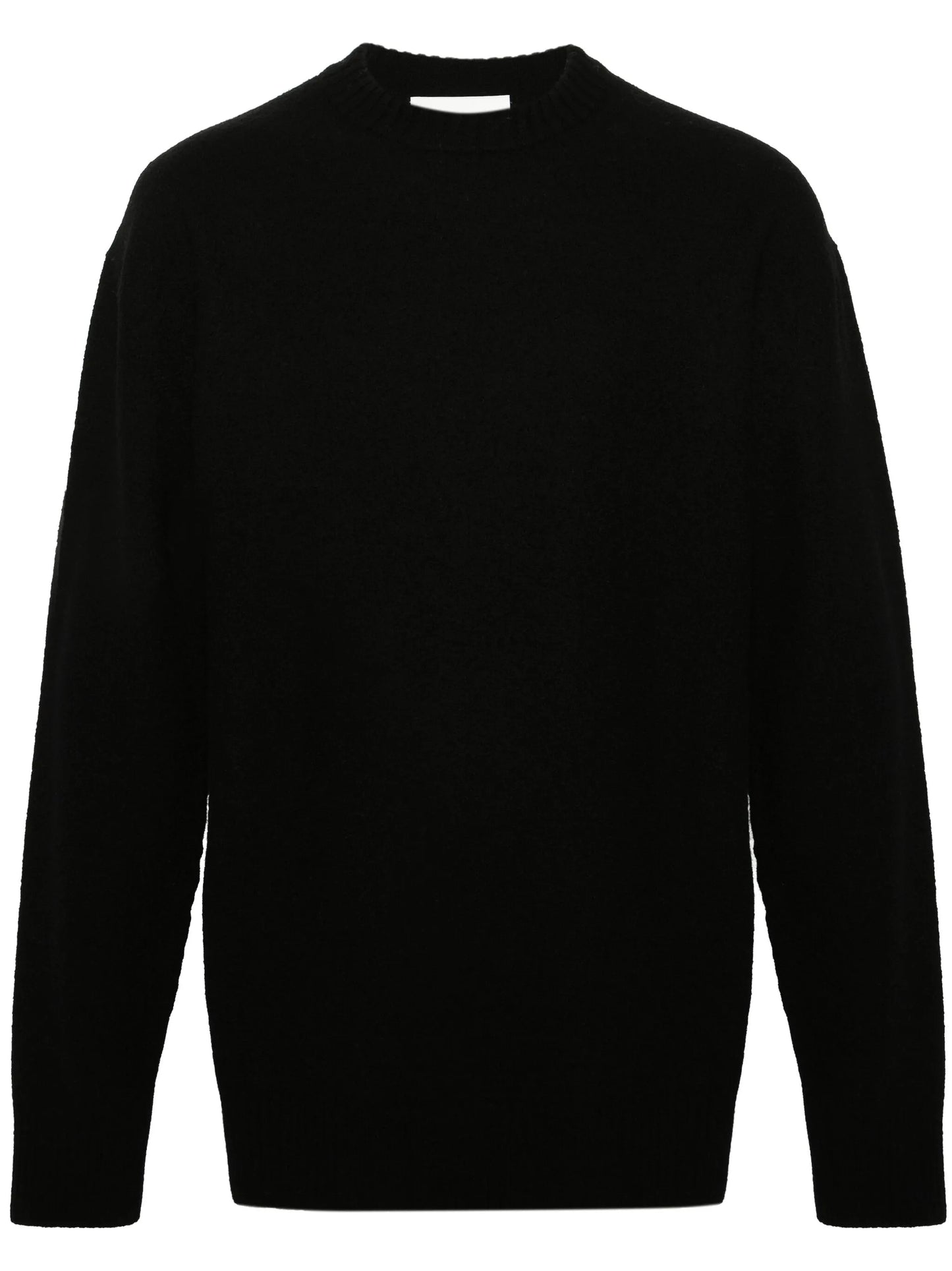 crew-neck boiled wool jumper