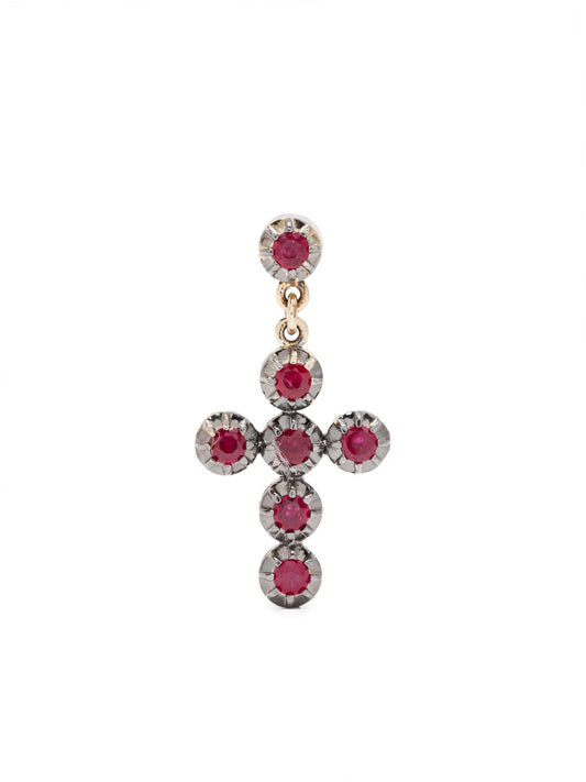 14kt yellow gold ruby earrings