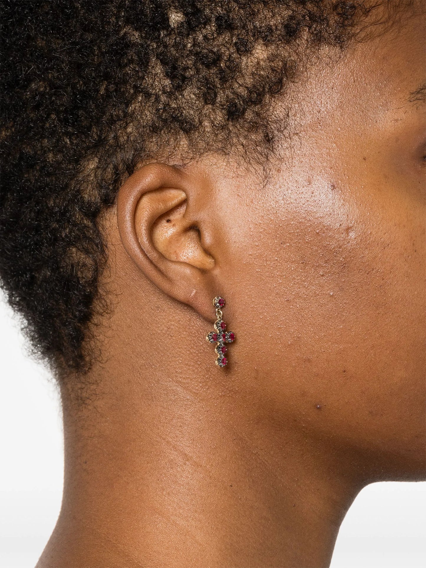 14kt yellow gold ruby earrings