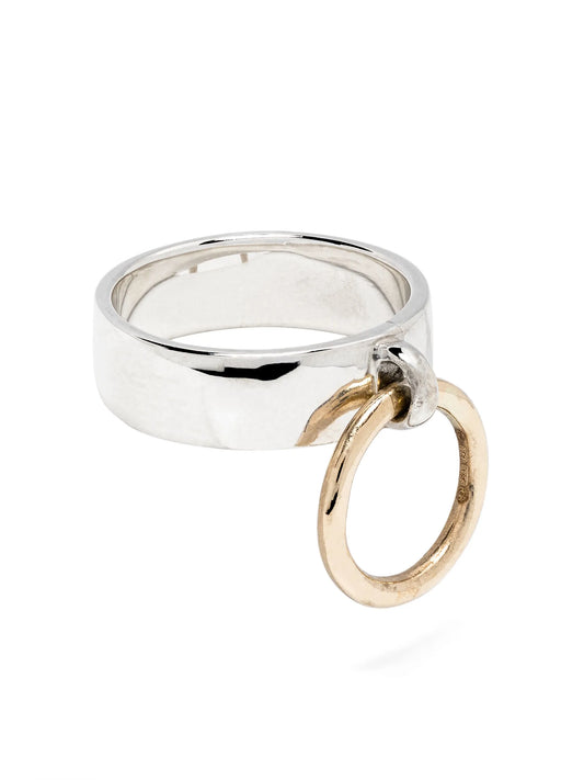 14kt yellow gold and sterling silver Pierced ring