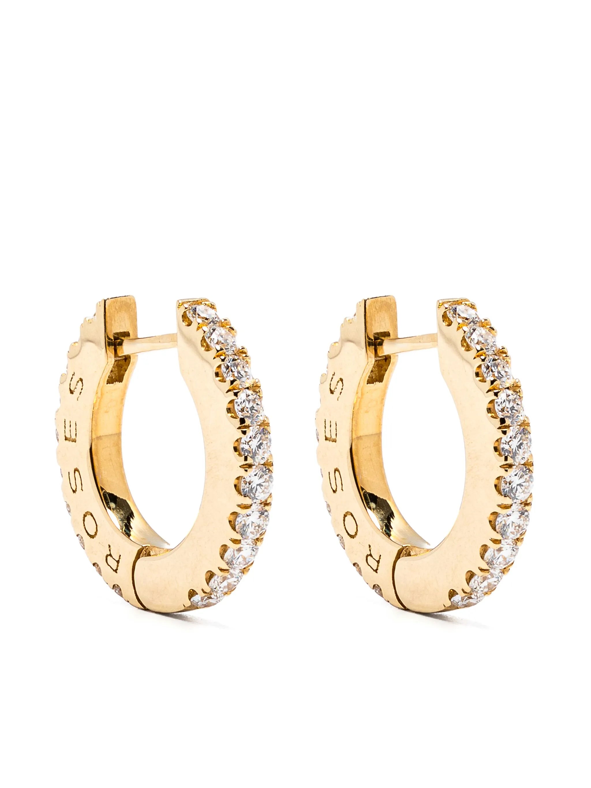 14kt yellow gold diamonds huggies