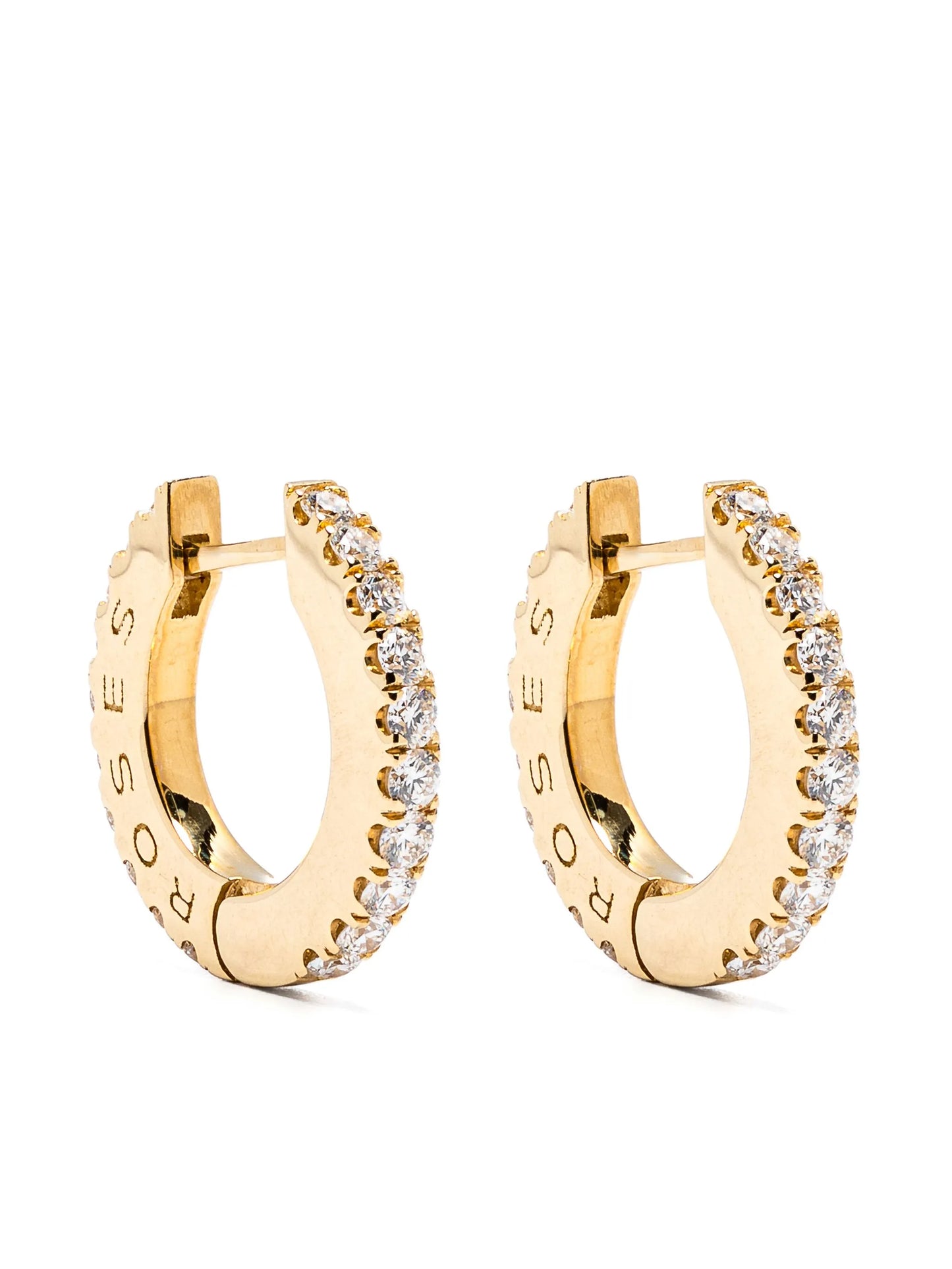 14kt yellow gold diamonds huggies