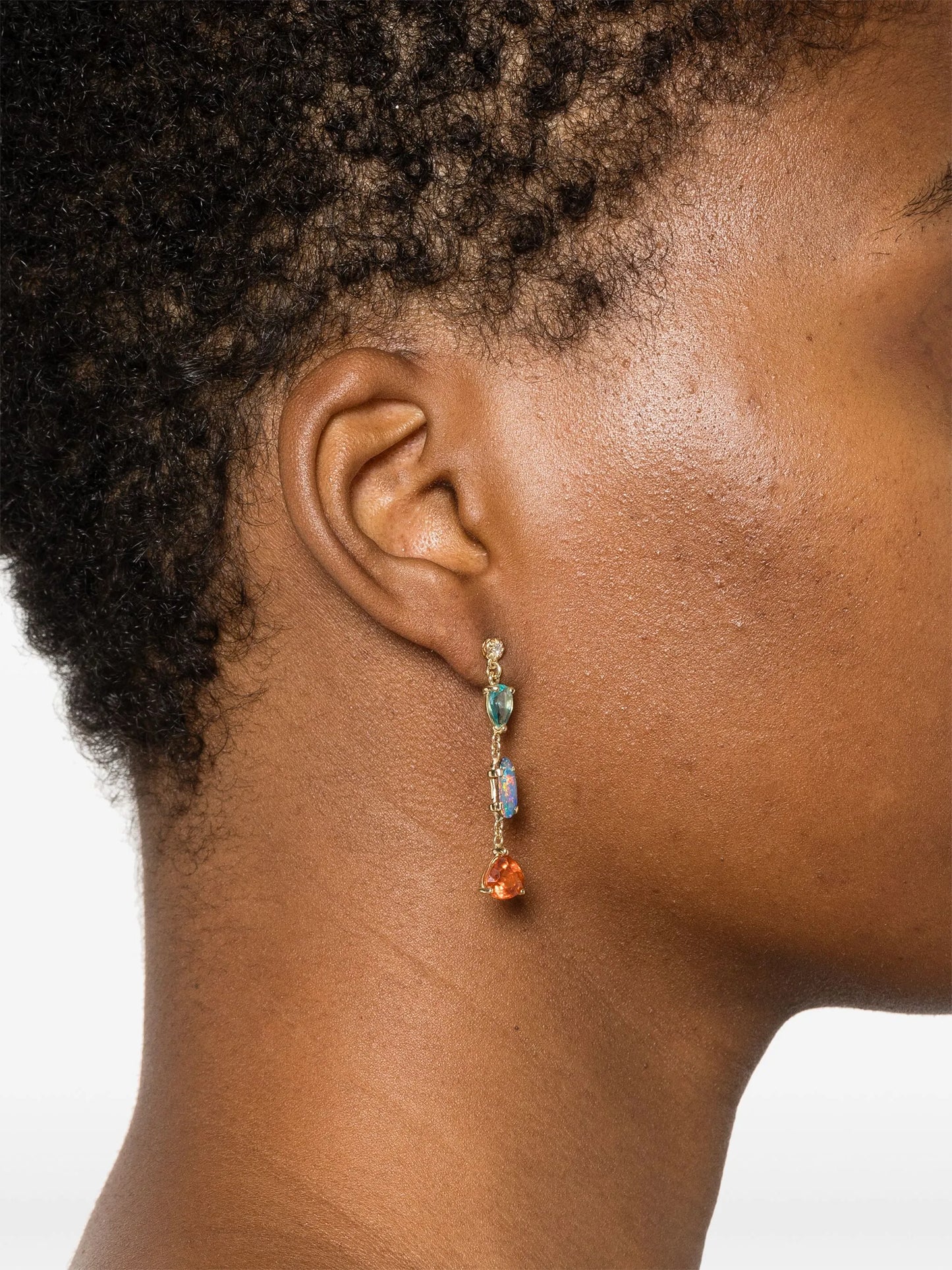 14kt yellow gold Sophia multi-stone earring