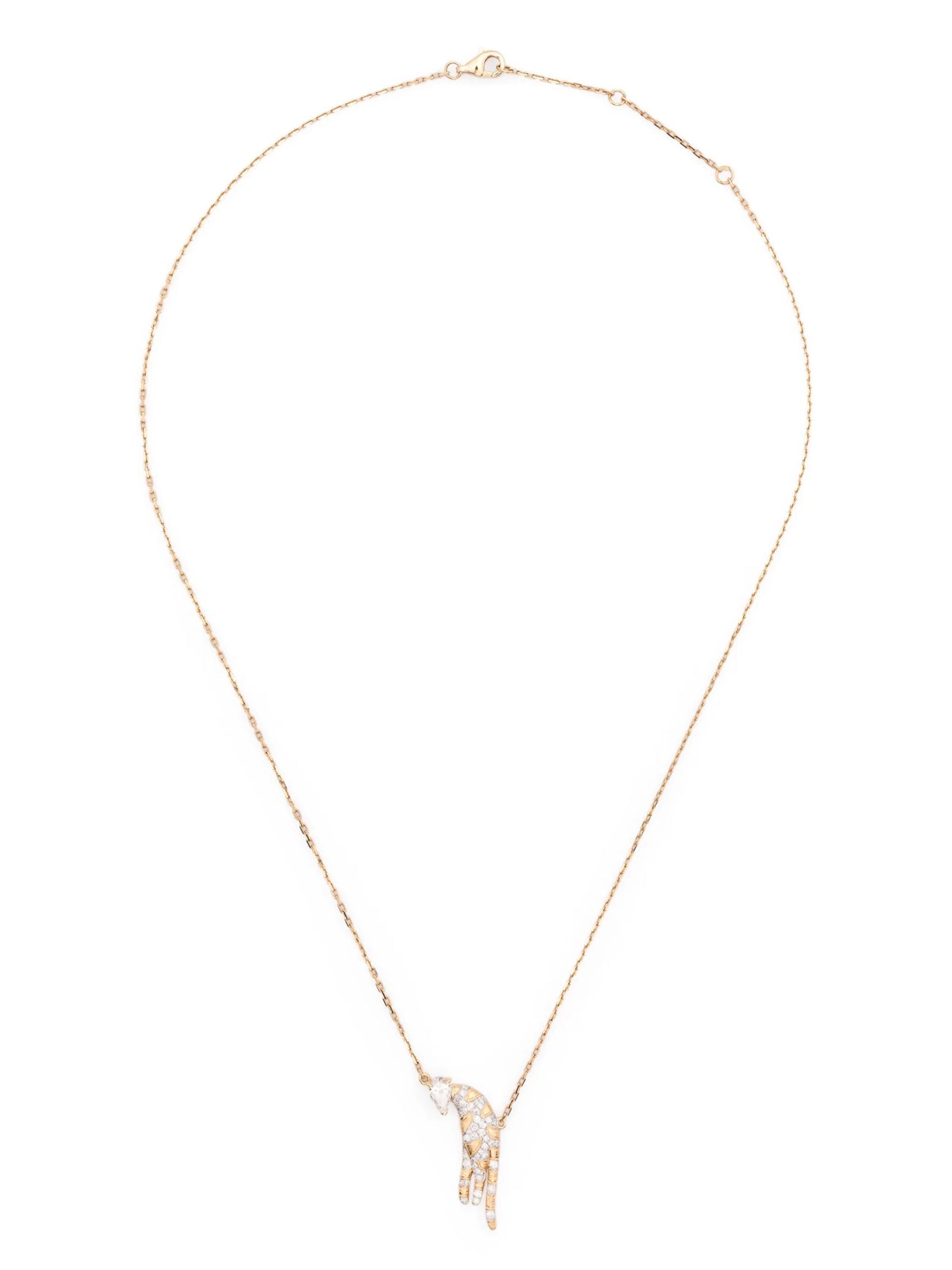 18kt yellow gold Feline diamond necklace