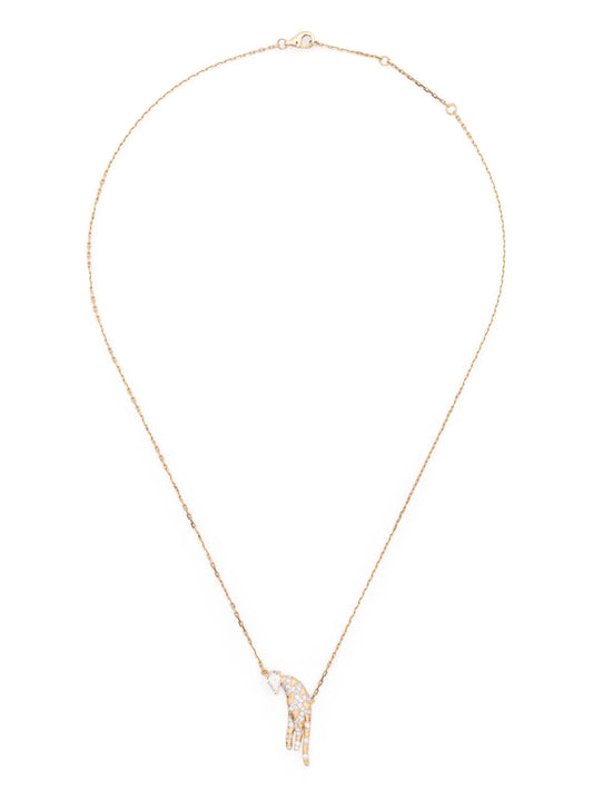 18kt yellow gold Feline diamond necklace