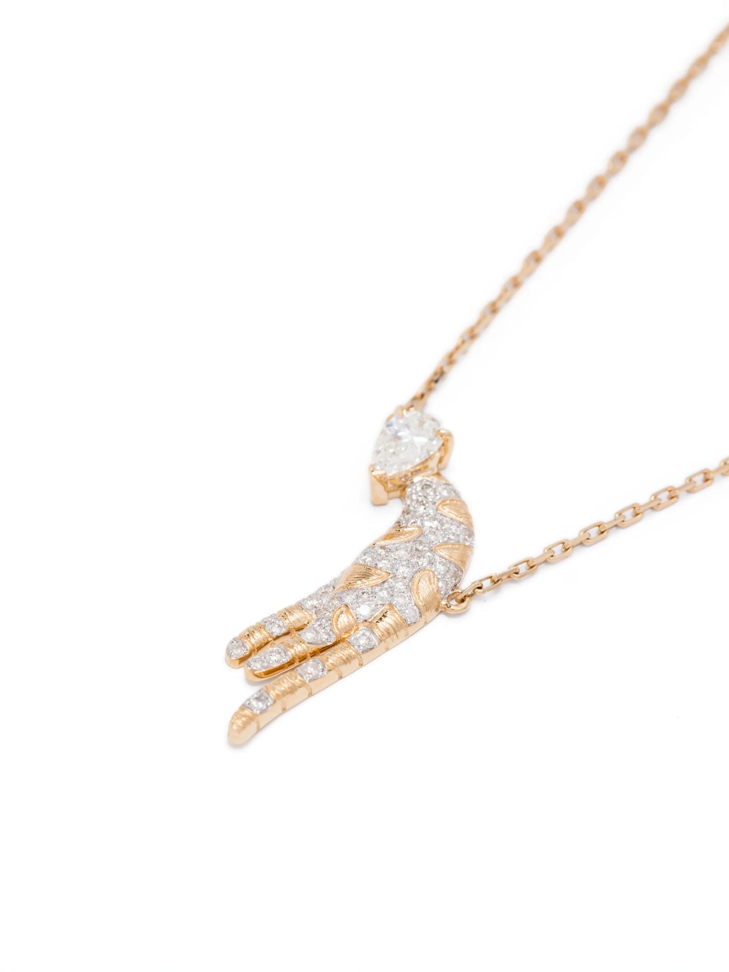 18kt yellow gold Feline diamond necklace