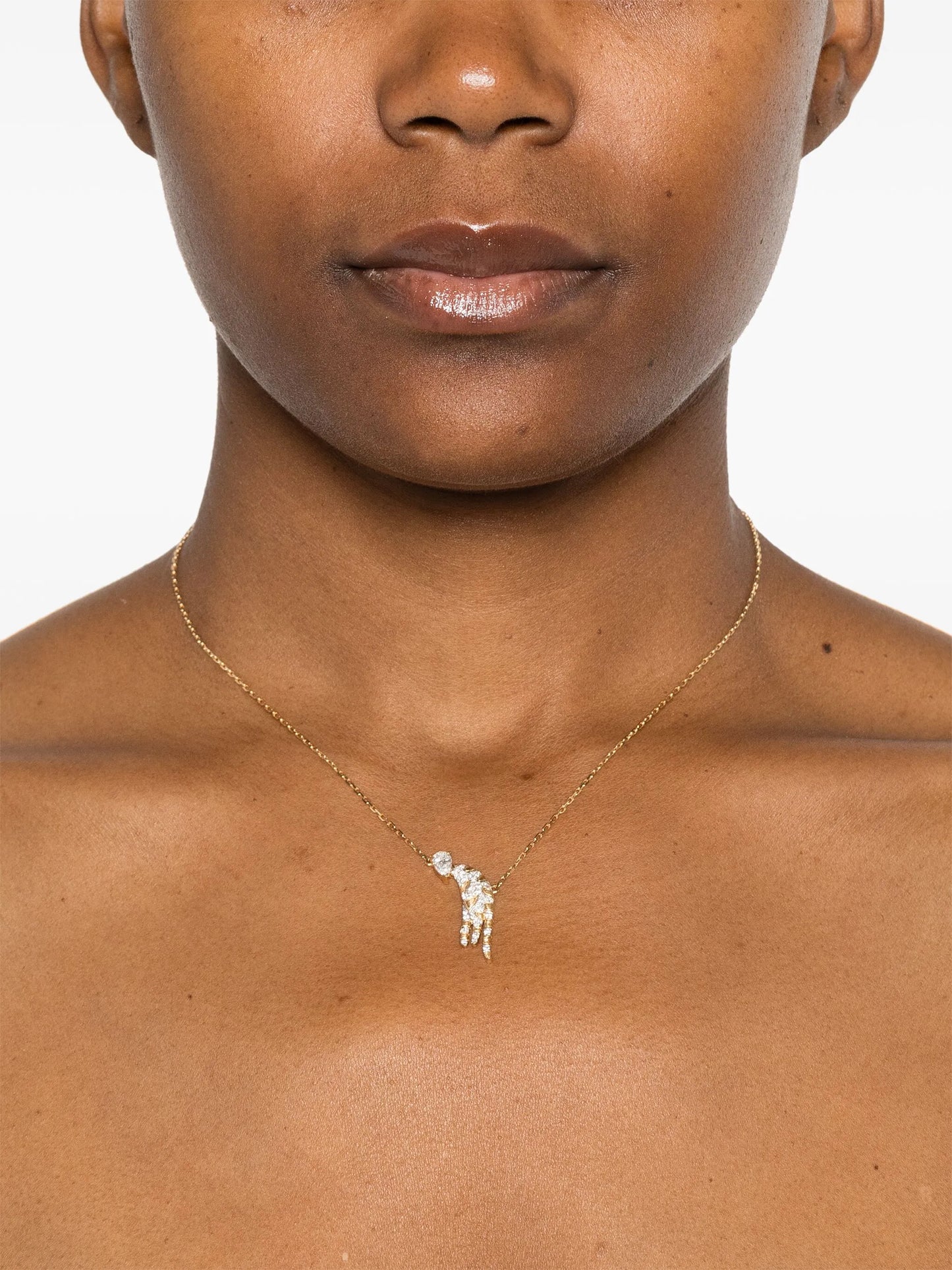 18kt yellow gold Feline diamond necklace