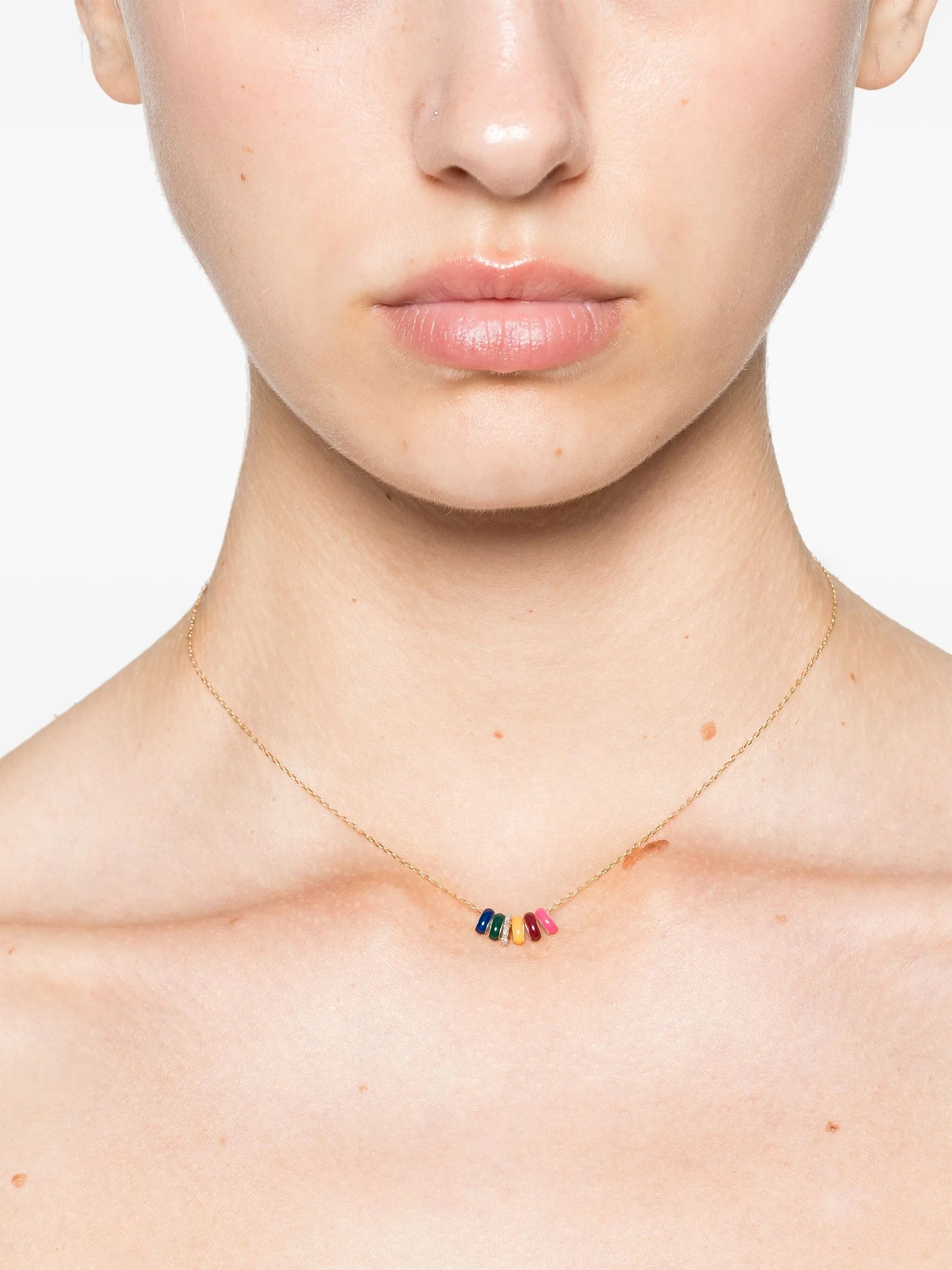 14kt yellow gold Bead Party Pumpkin Spice necklace
