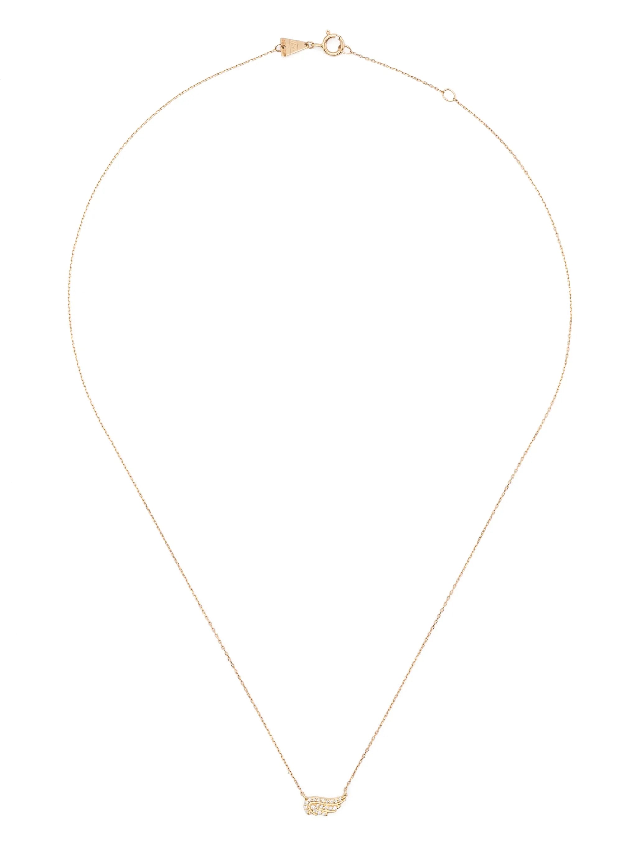 14kt yellow gold wing-pendant diamond necklace