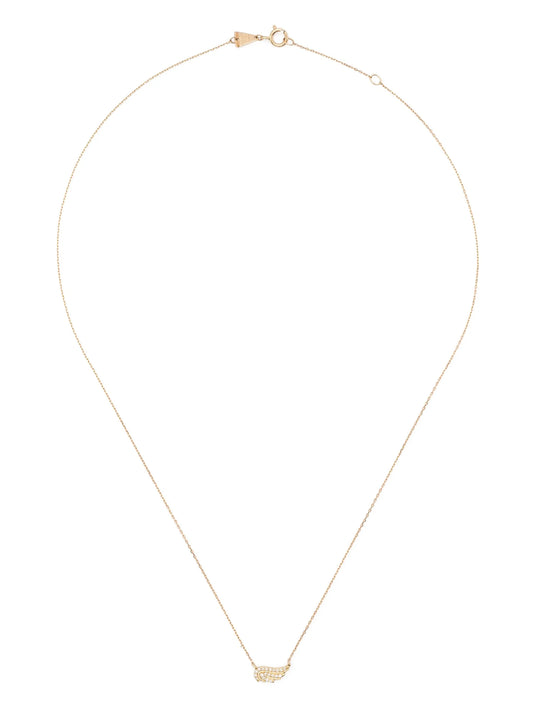 14kt yellow gold wing-pendant diamond necklace