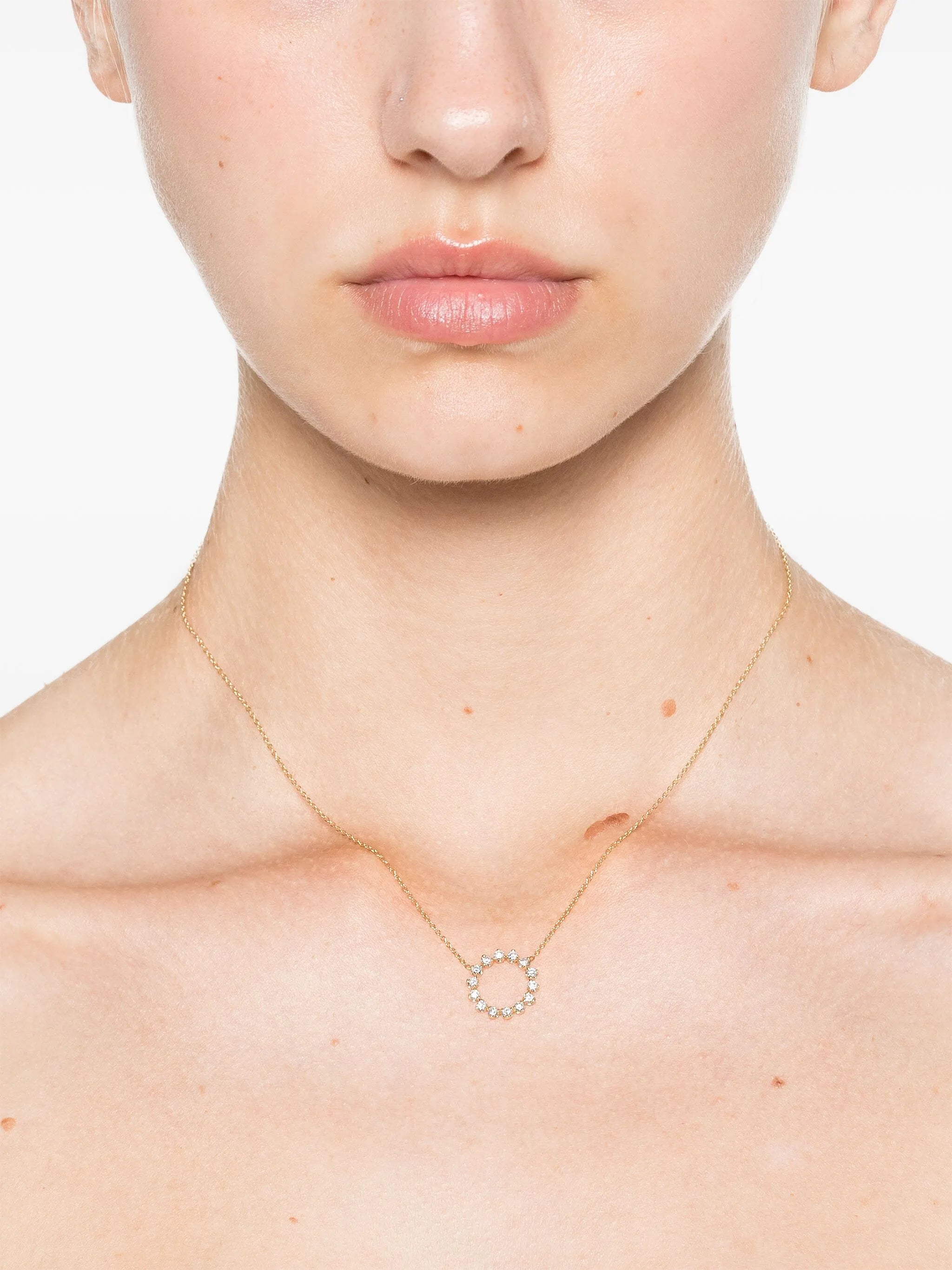 14kt yellow gold Open Sun diamond necklace