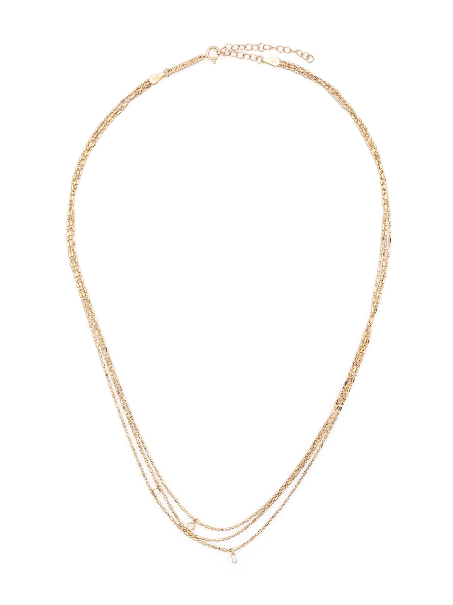 14kt yellow gold triple-strand diamond necklace