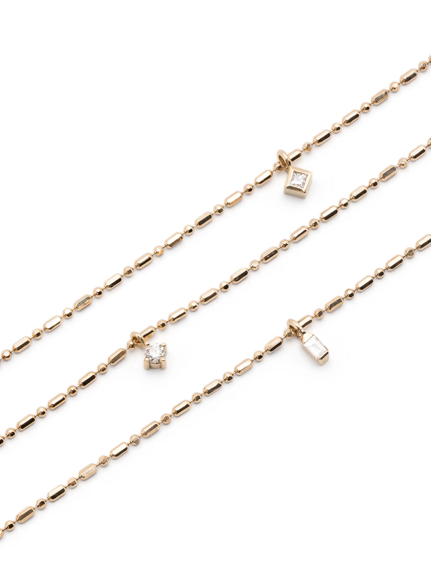 14kt yellow gold triple-strand diamond necklace