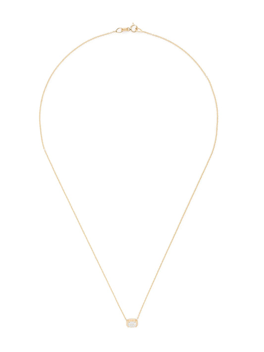 large Emerald cut fluted pendant necklace