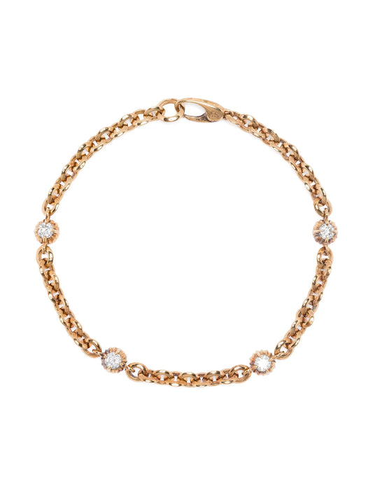 18kt yellow gold fluted white diamonds bracelet
