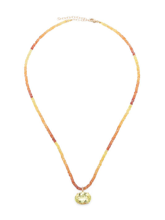 14kt yellow gold Arizona citrine and sapphire necklace