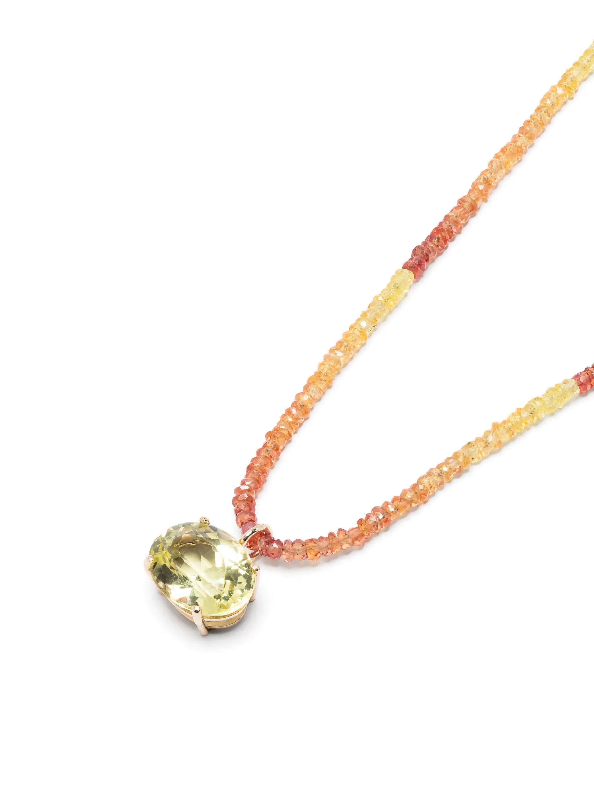 14kt yellow gold Arizona citrine and sapphire necklace
