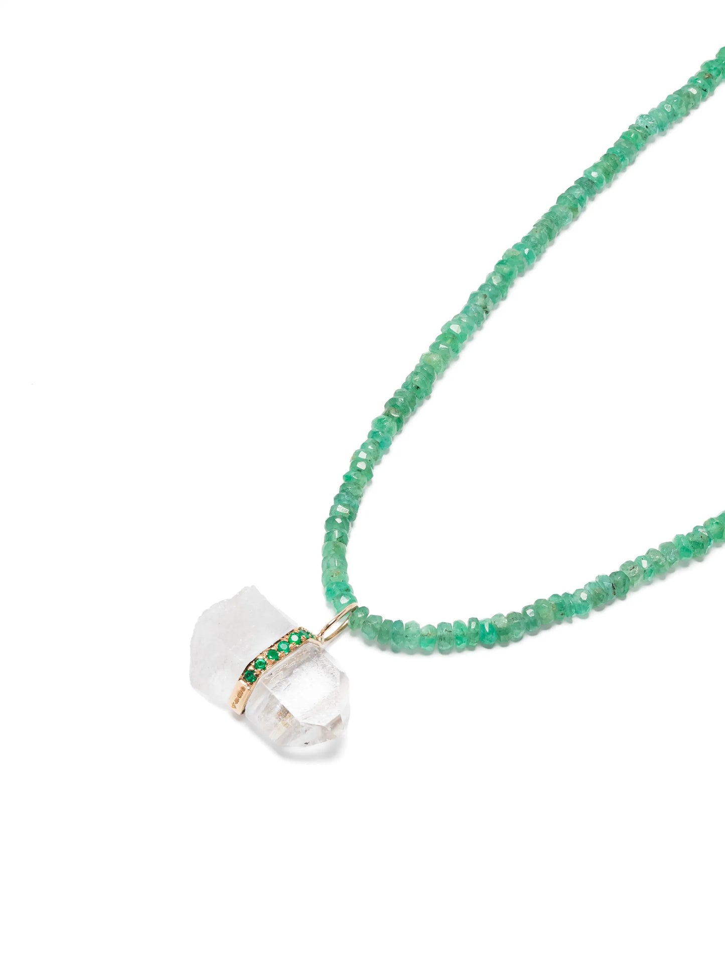 14kt yellow gold quartz pendant necklace