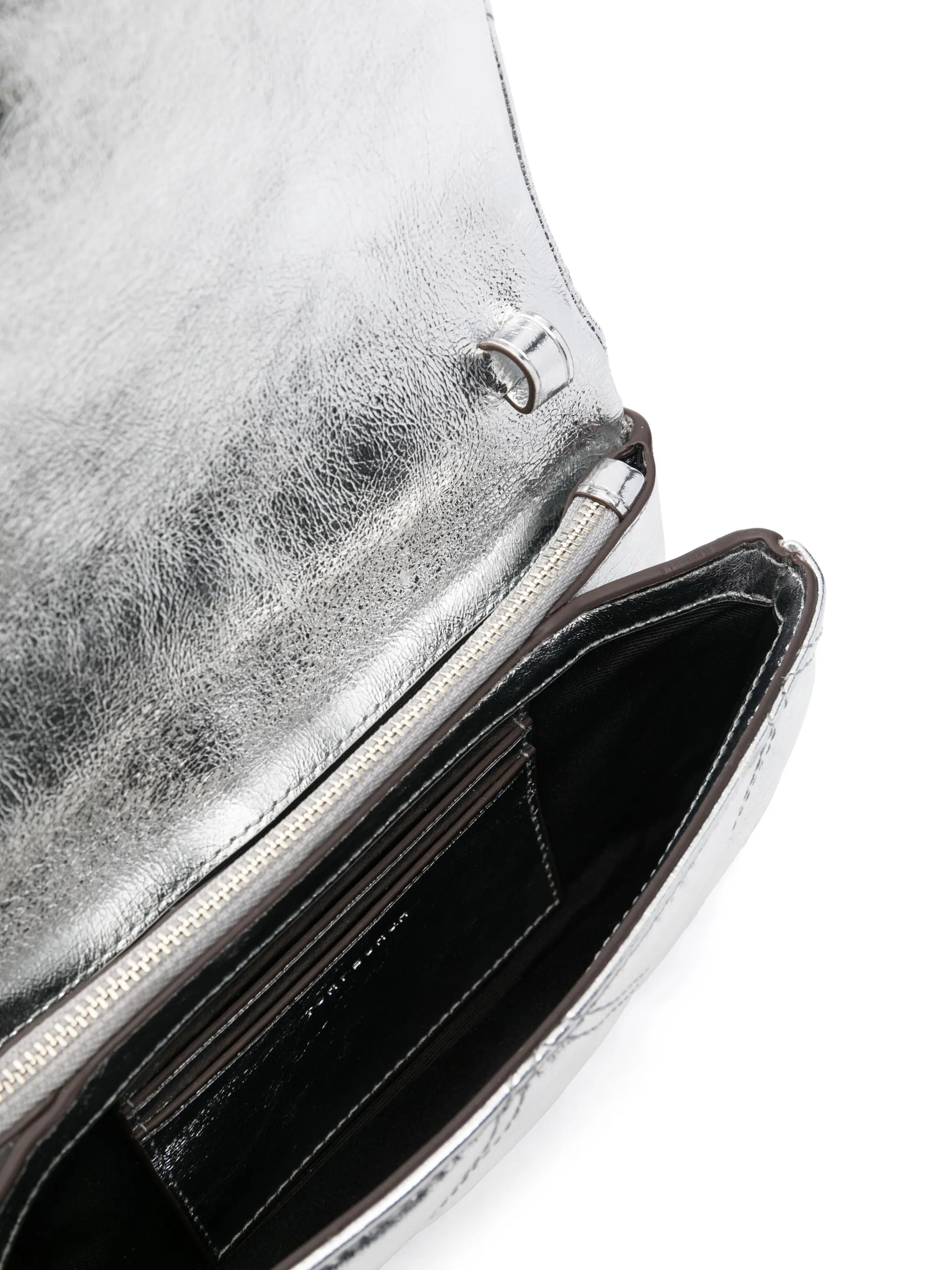 Kira metallic diamond-quilted wallet-on-chain