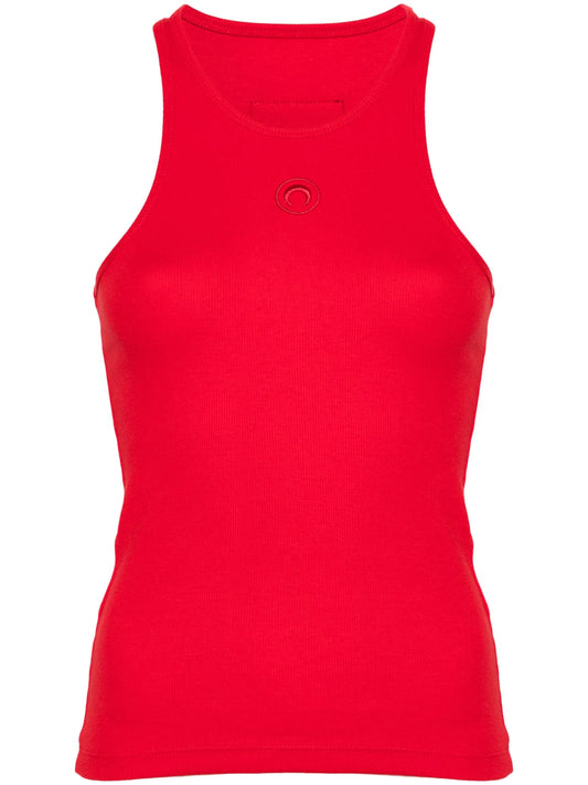 Crescent Moon-embroidered tank top