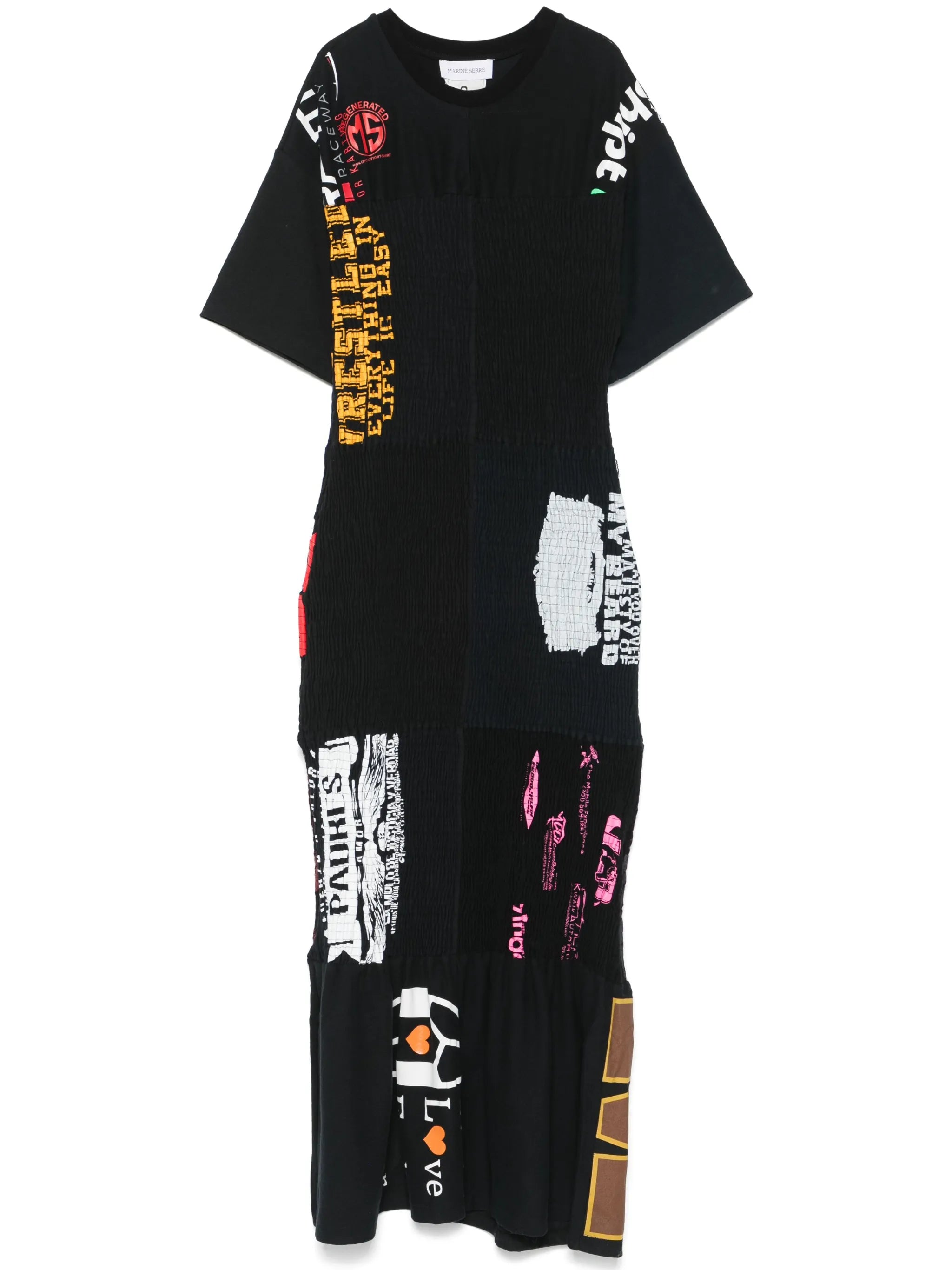 shirred midi dress