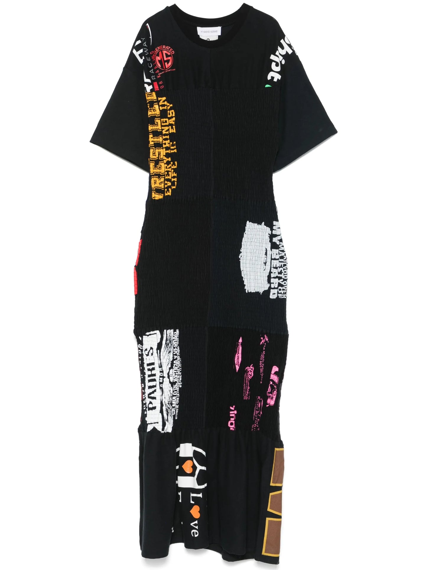 shirred midi dress