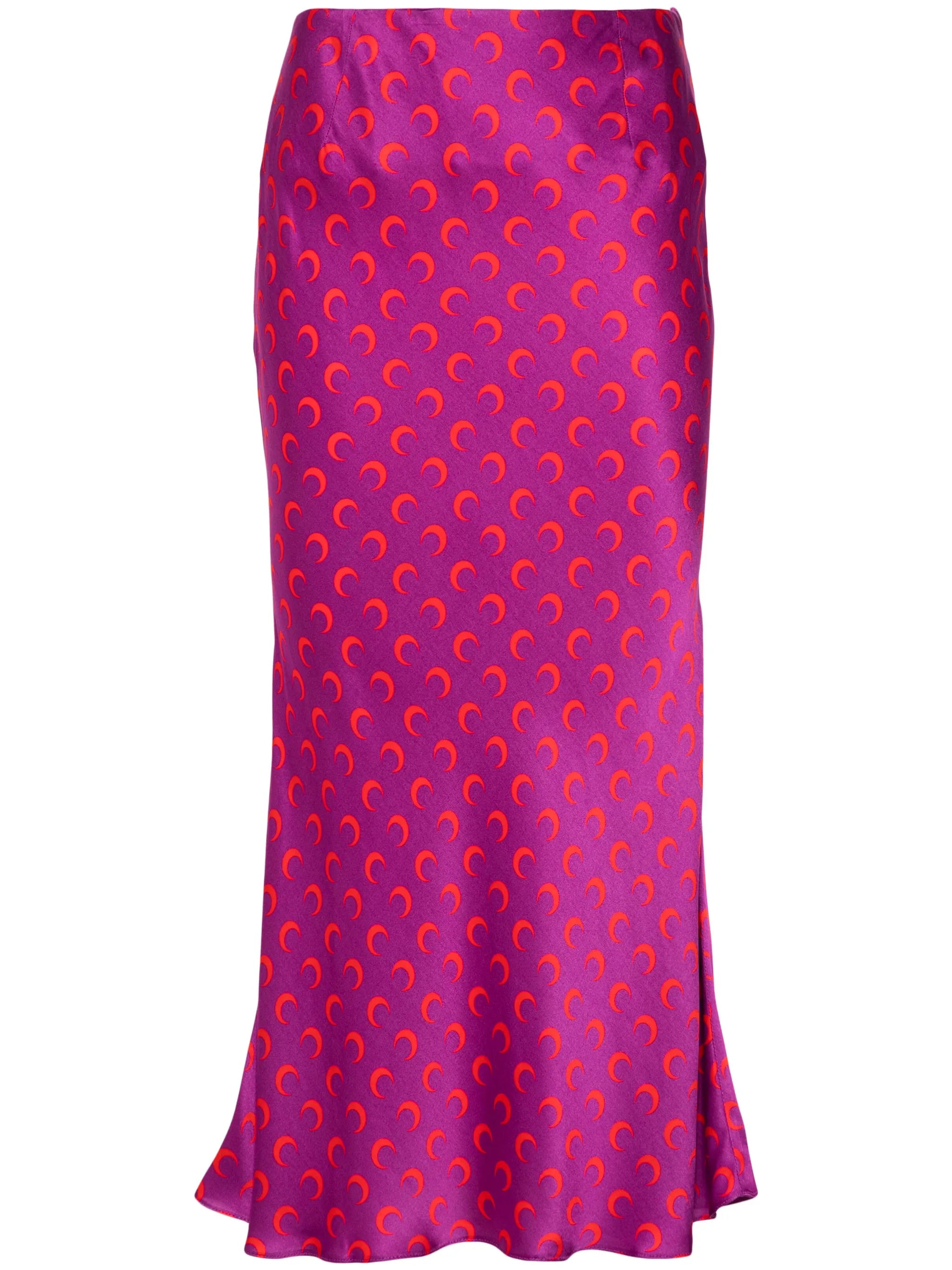 crescent-moon-print midi skirt