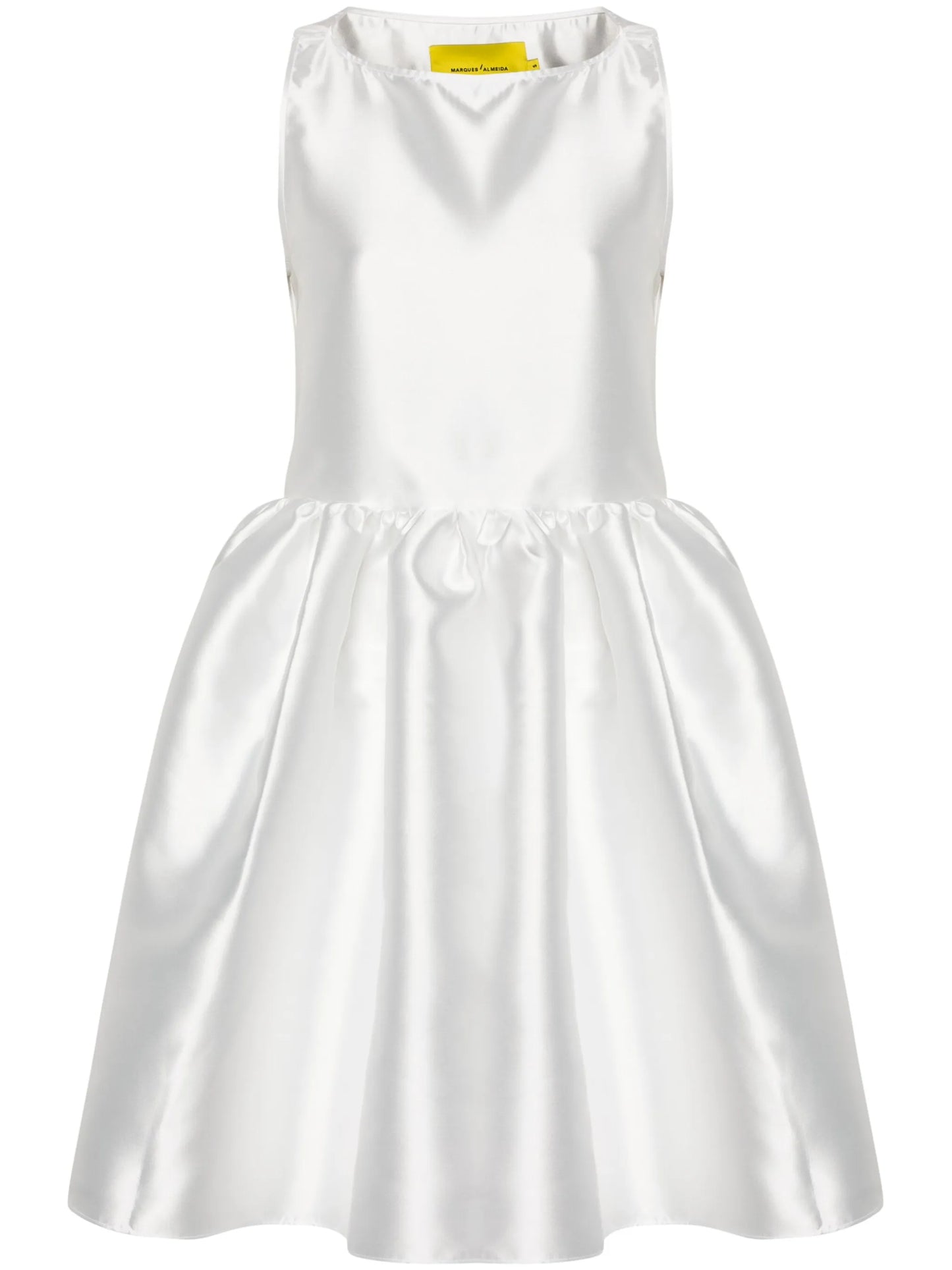 puffball-hem satin midi dress