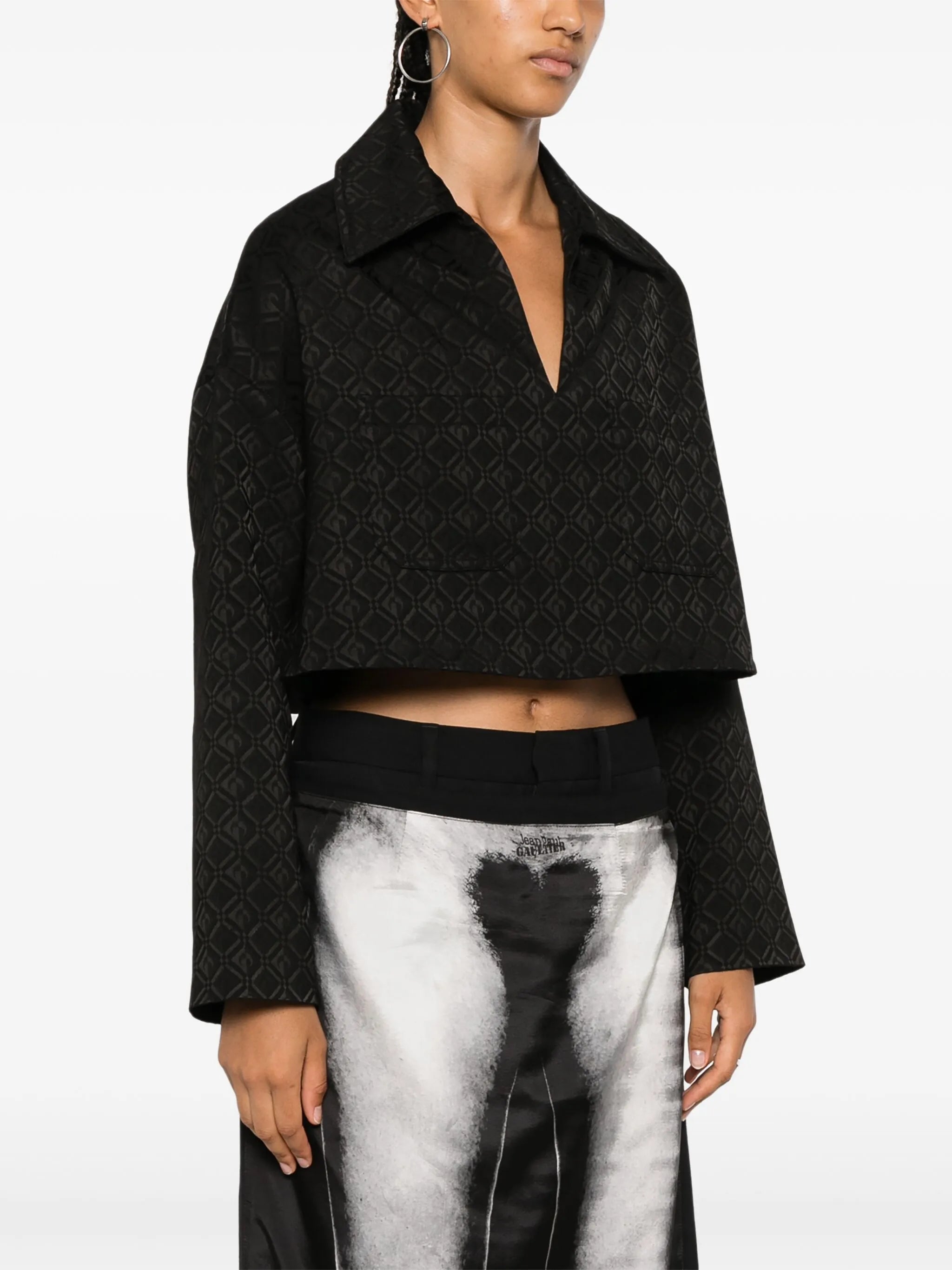 Moonogram jacquard top