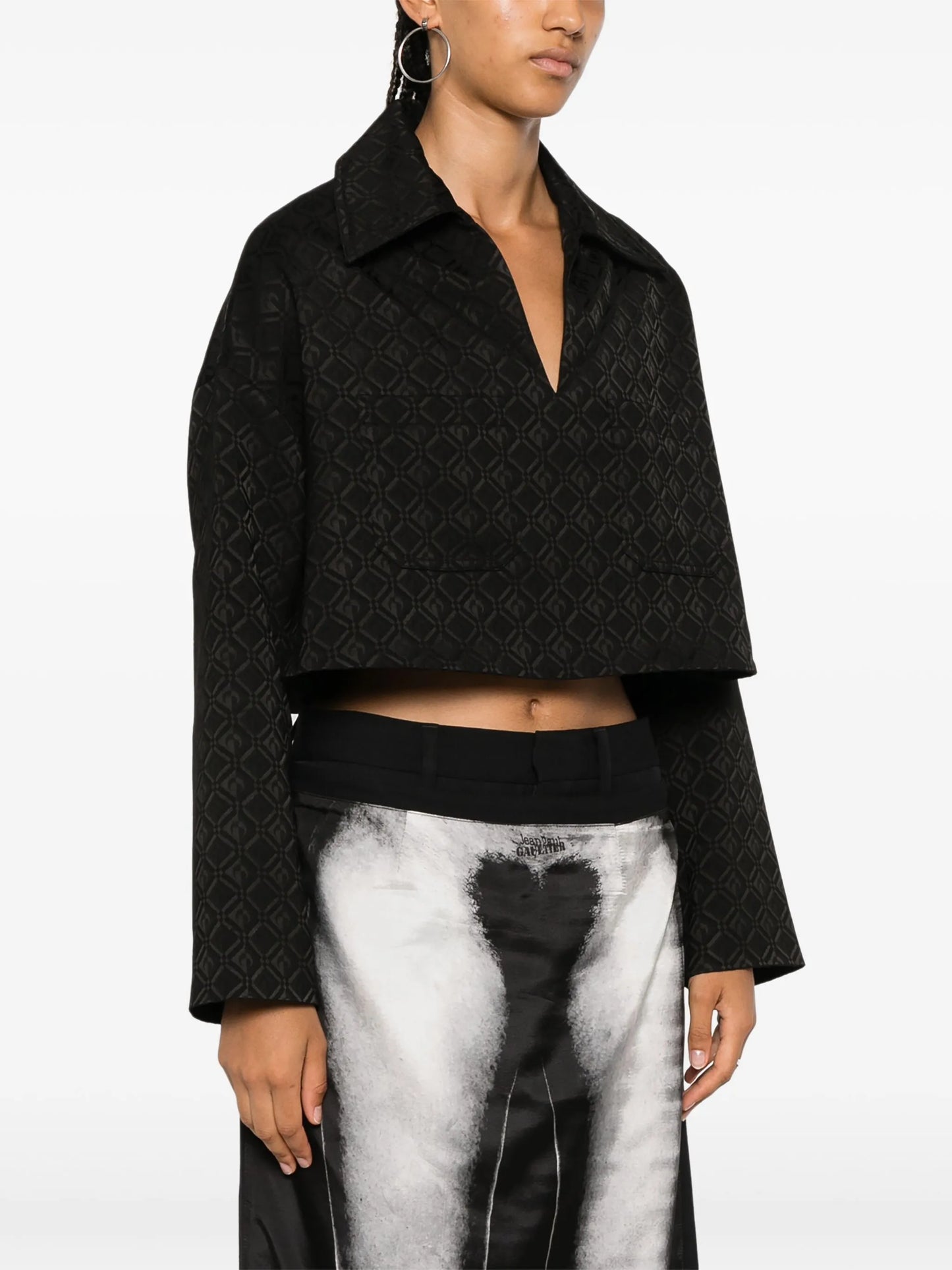 Moonogram jacquard top
