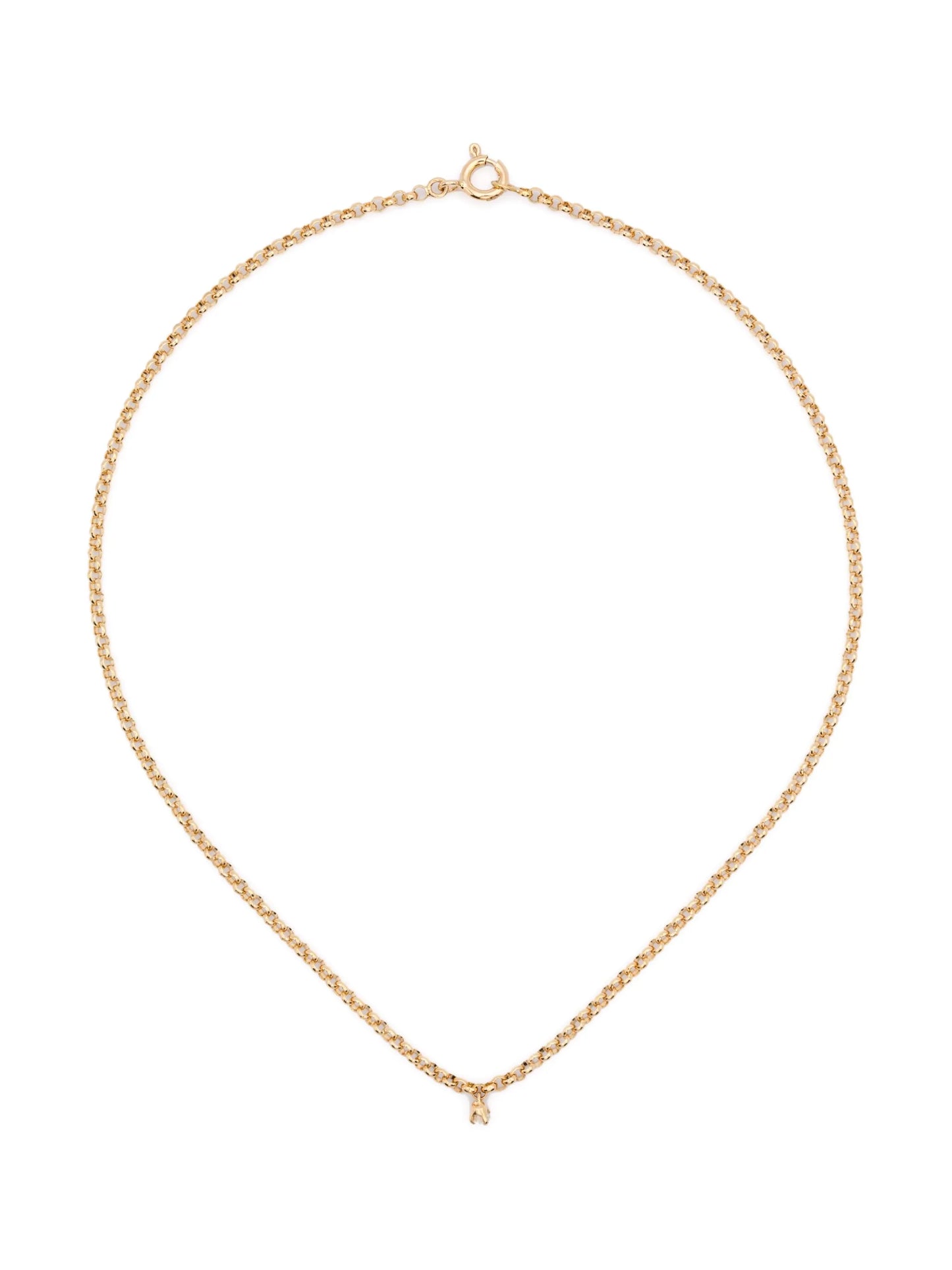 18kt yellow gold Floating Palm Tree diamond chain necklace