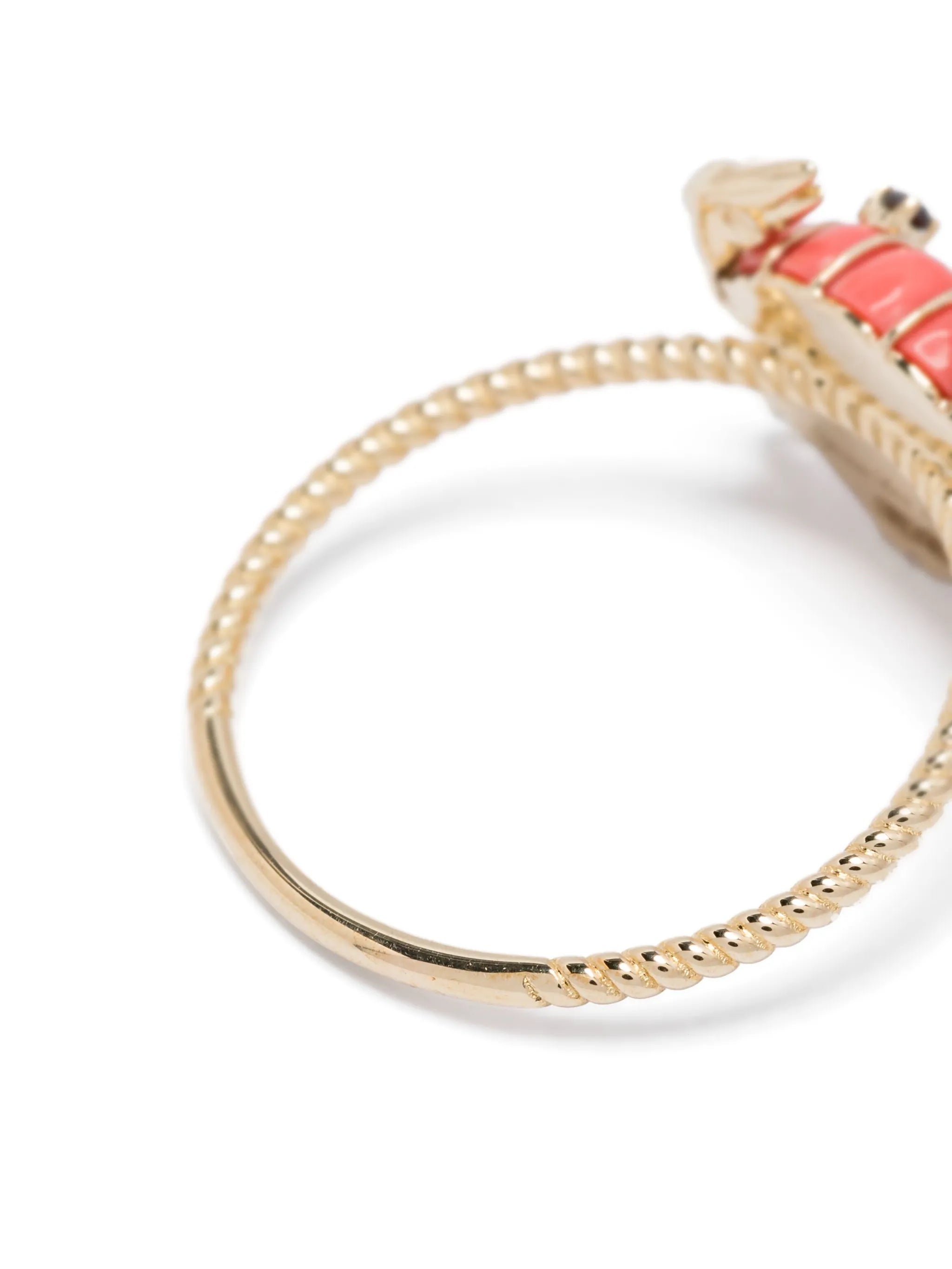 9kt yellow gold Mini Crab diamond ring