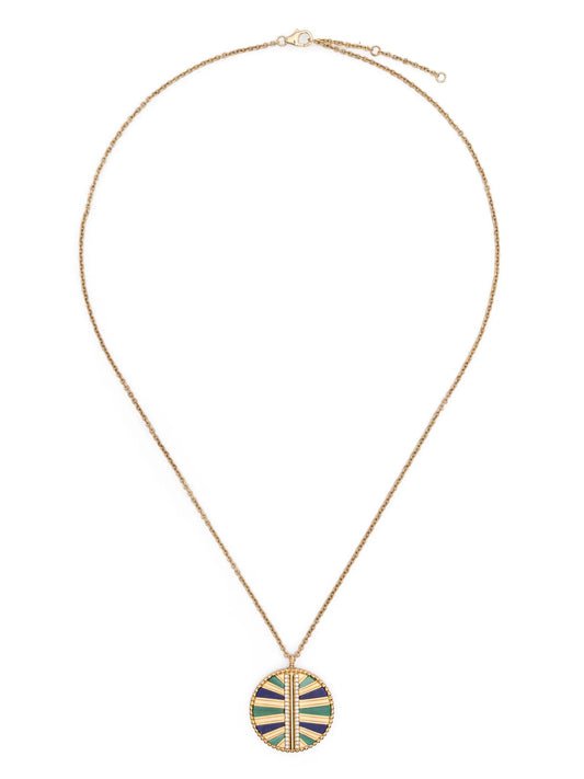 9kt yellow gold Backgammon multi-stone necklace