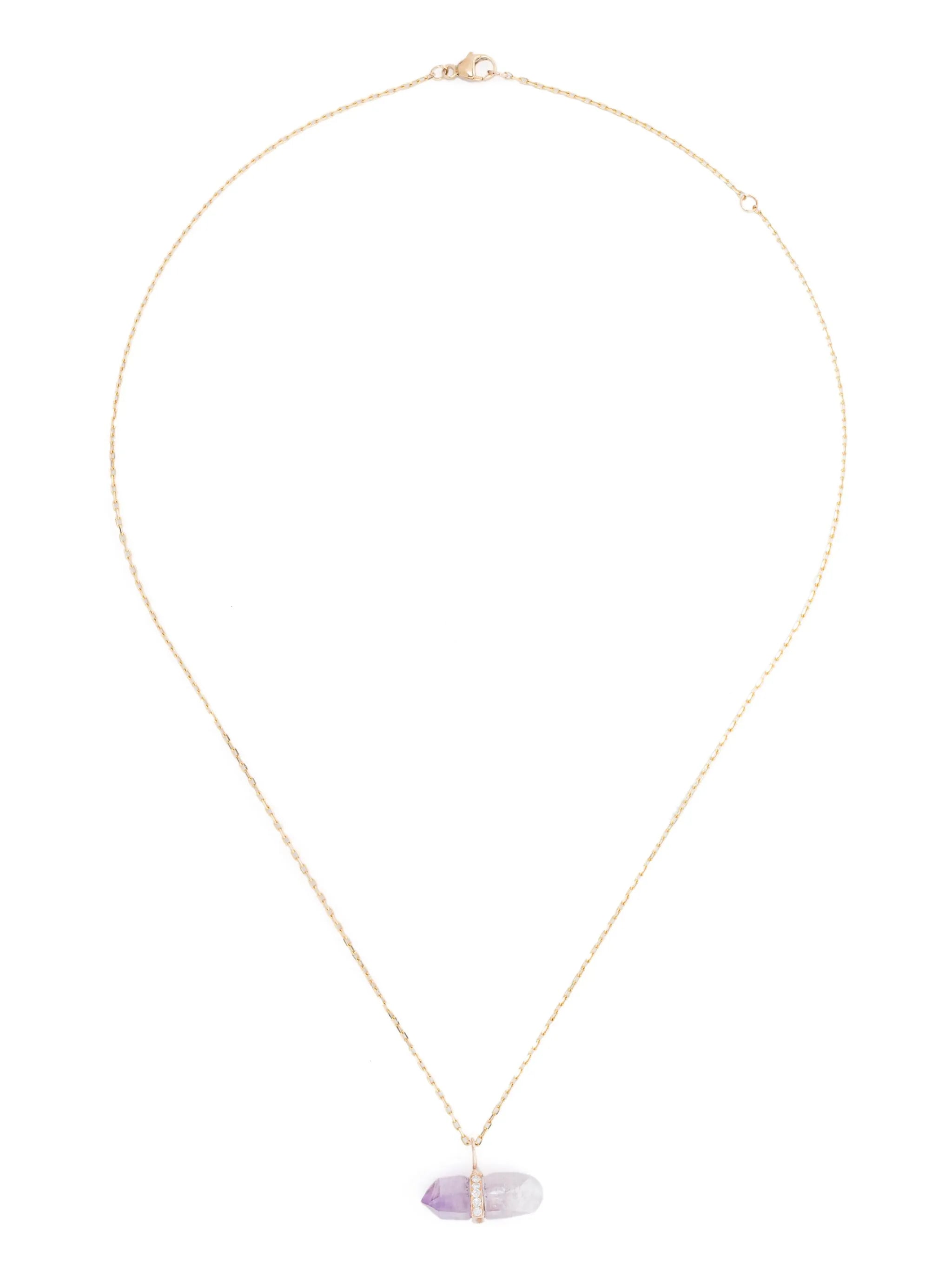 14KT yellow gold Veracruz diamond and amethyst necklace