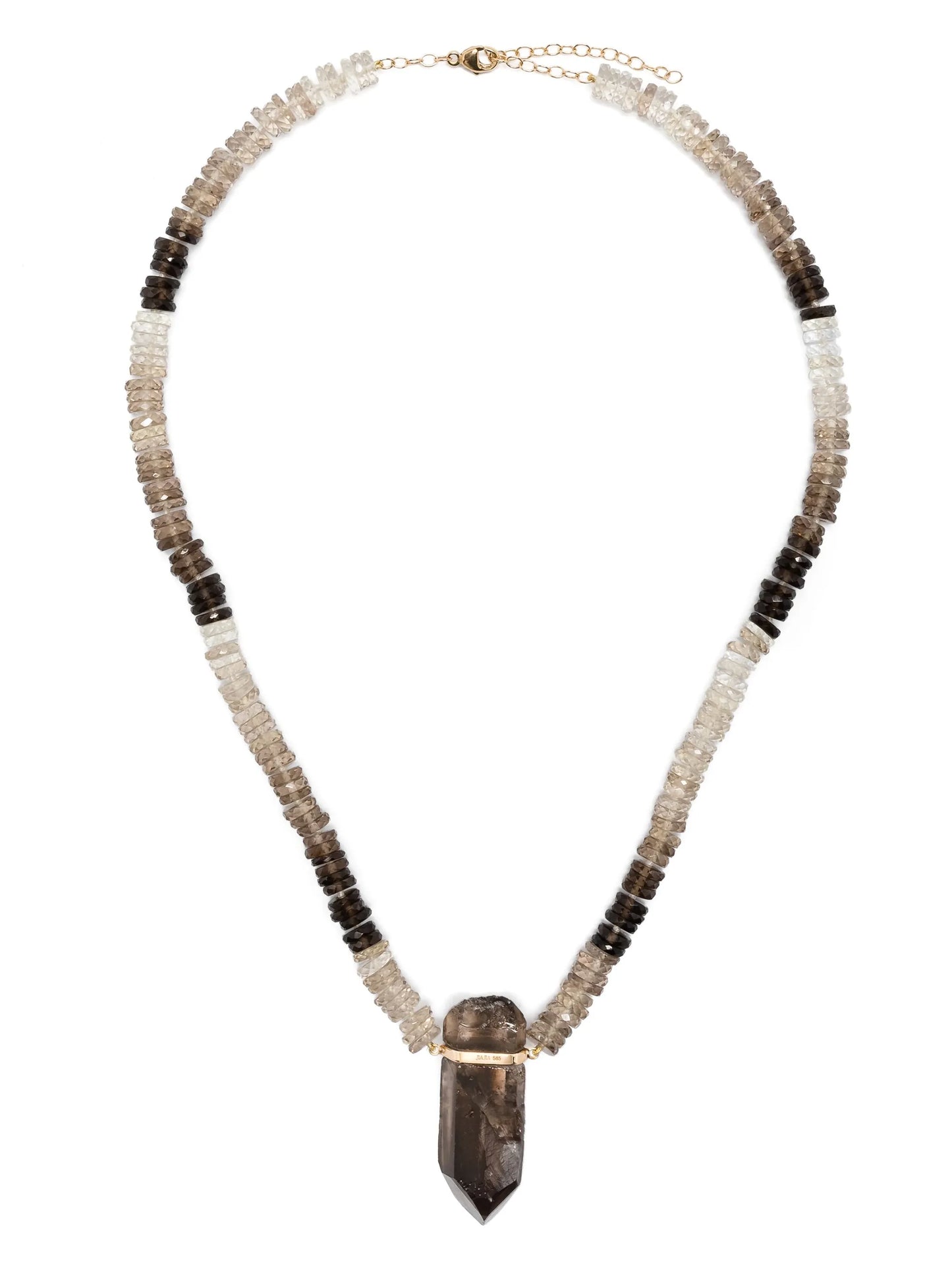 14kt yellow gold Aurora smoky quartz necklace