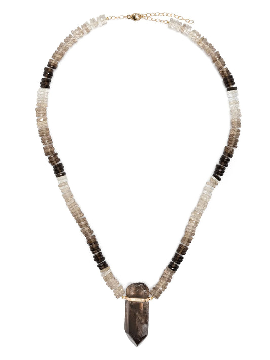 14kt yellow gold Aurora smoky quartz necklace