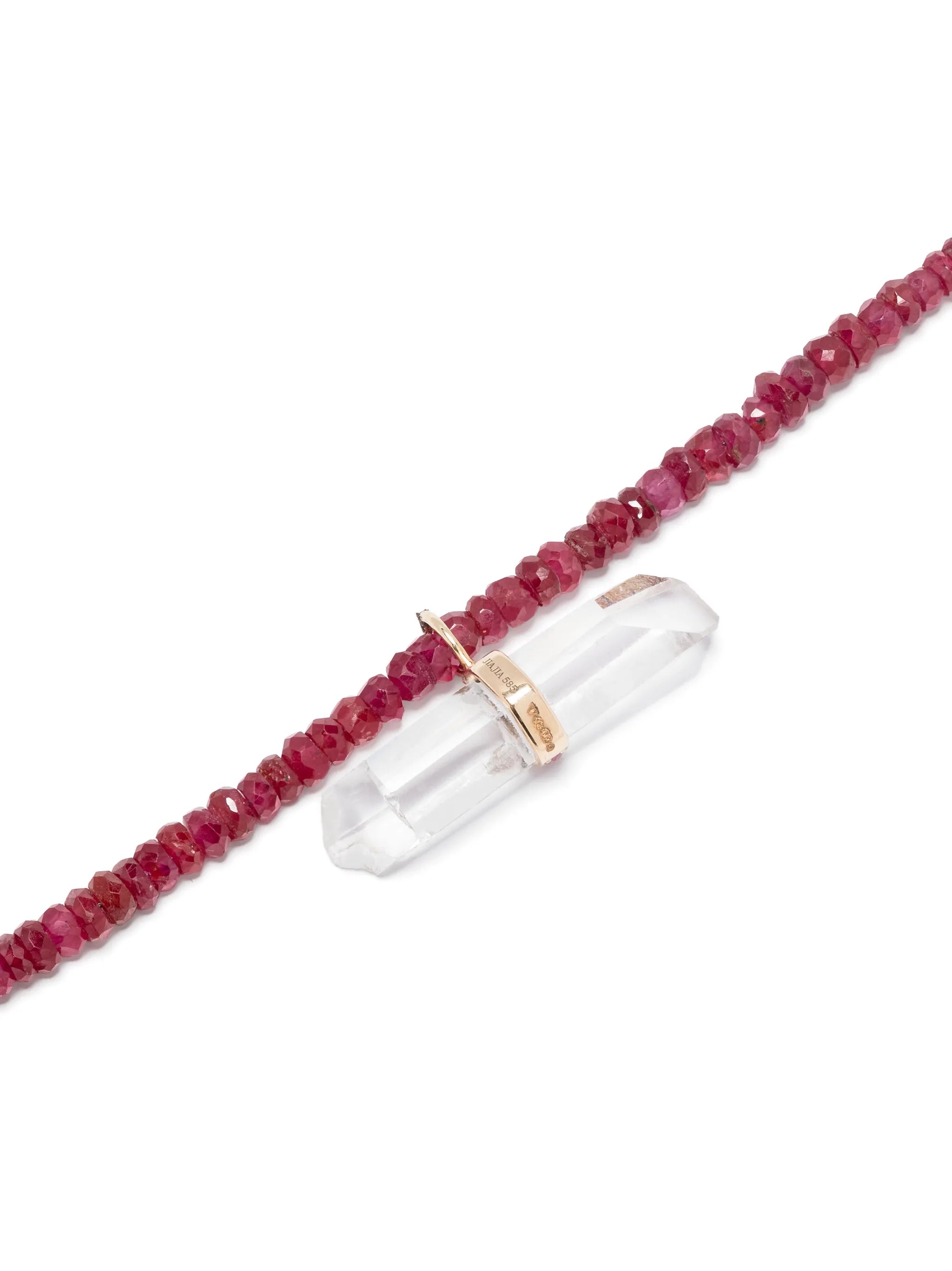 14kt yellow gold Arizona ruby and quartz necklace