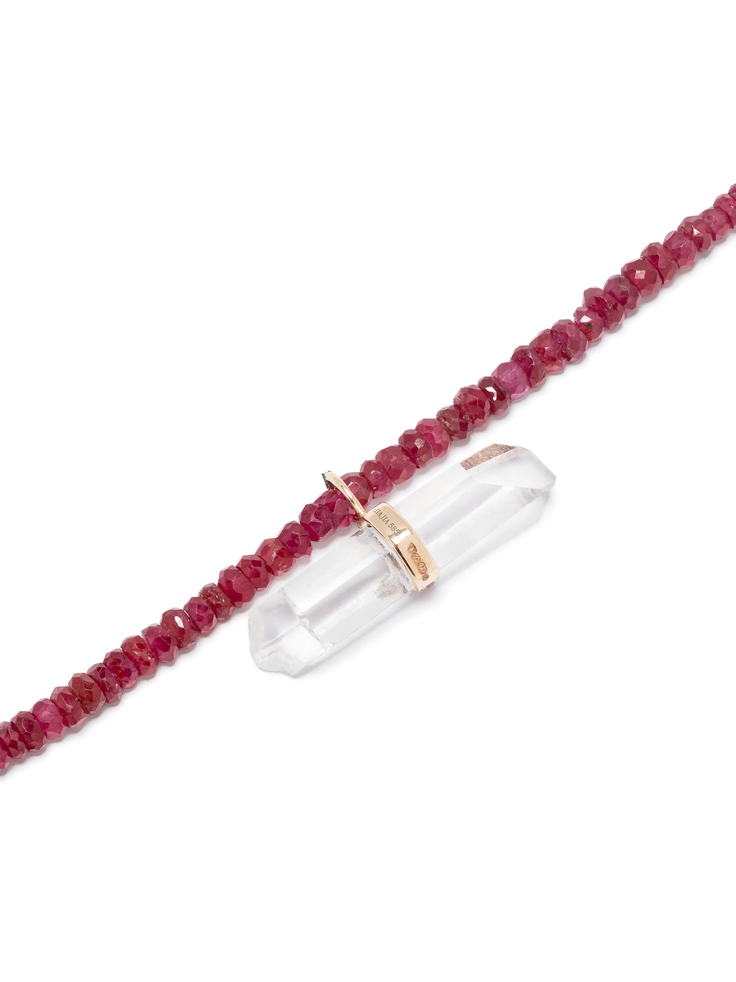 14kt yellow gold Arizona ruby and quartz necklace