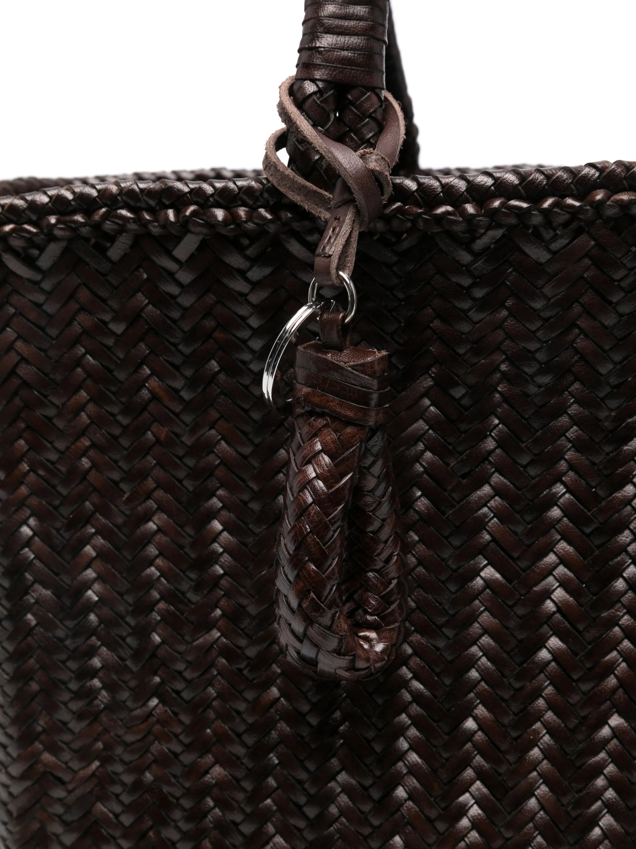 medium chevron leather tote bag