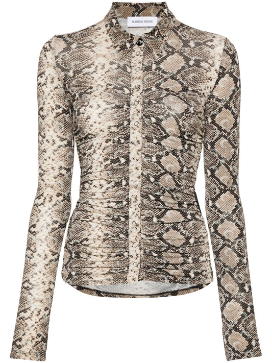 python-print draped blouse